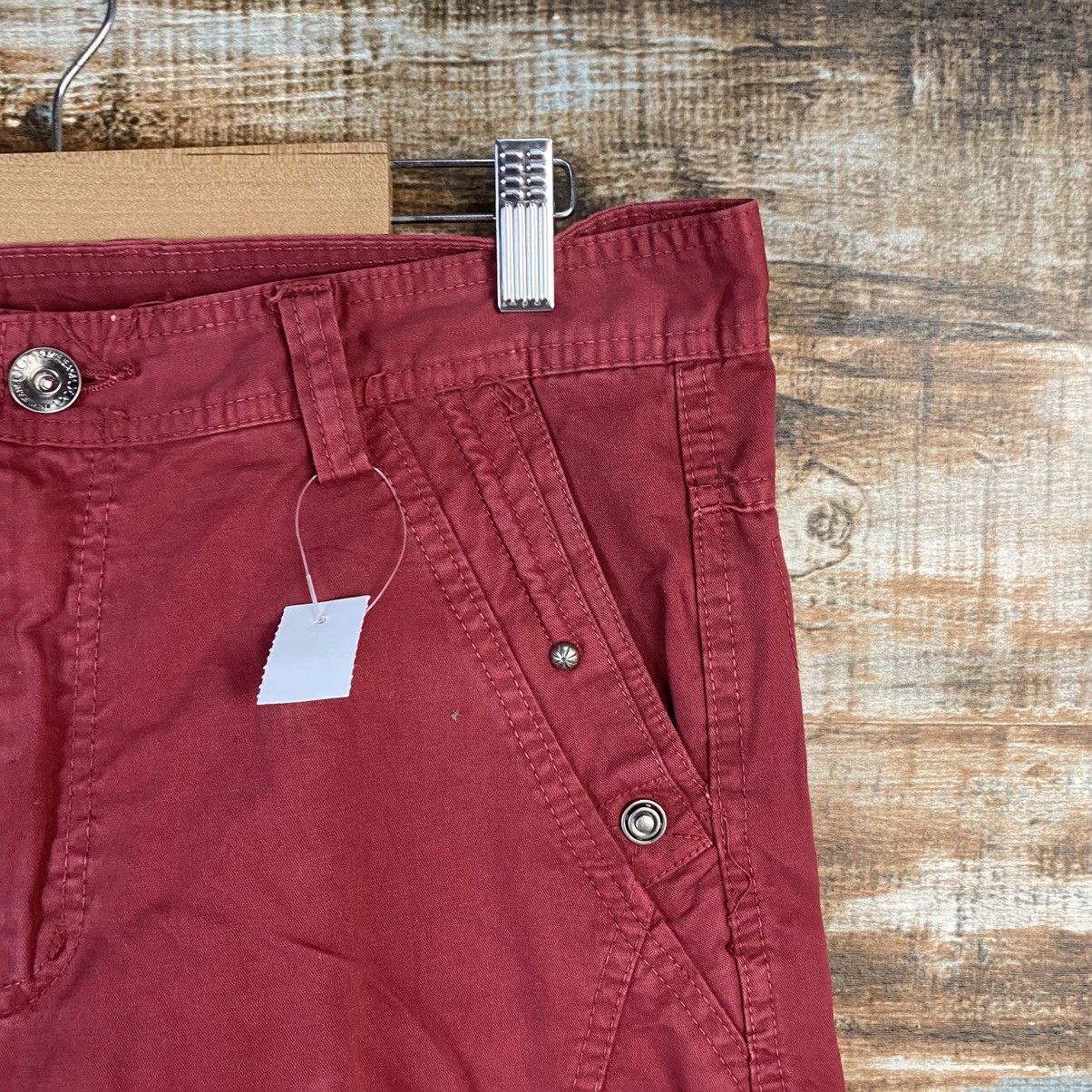 DL Japanese Brand Red Cargo Multipocket Pants #C1007
