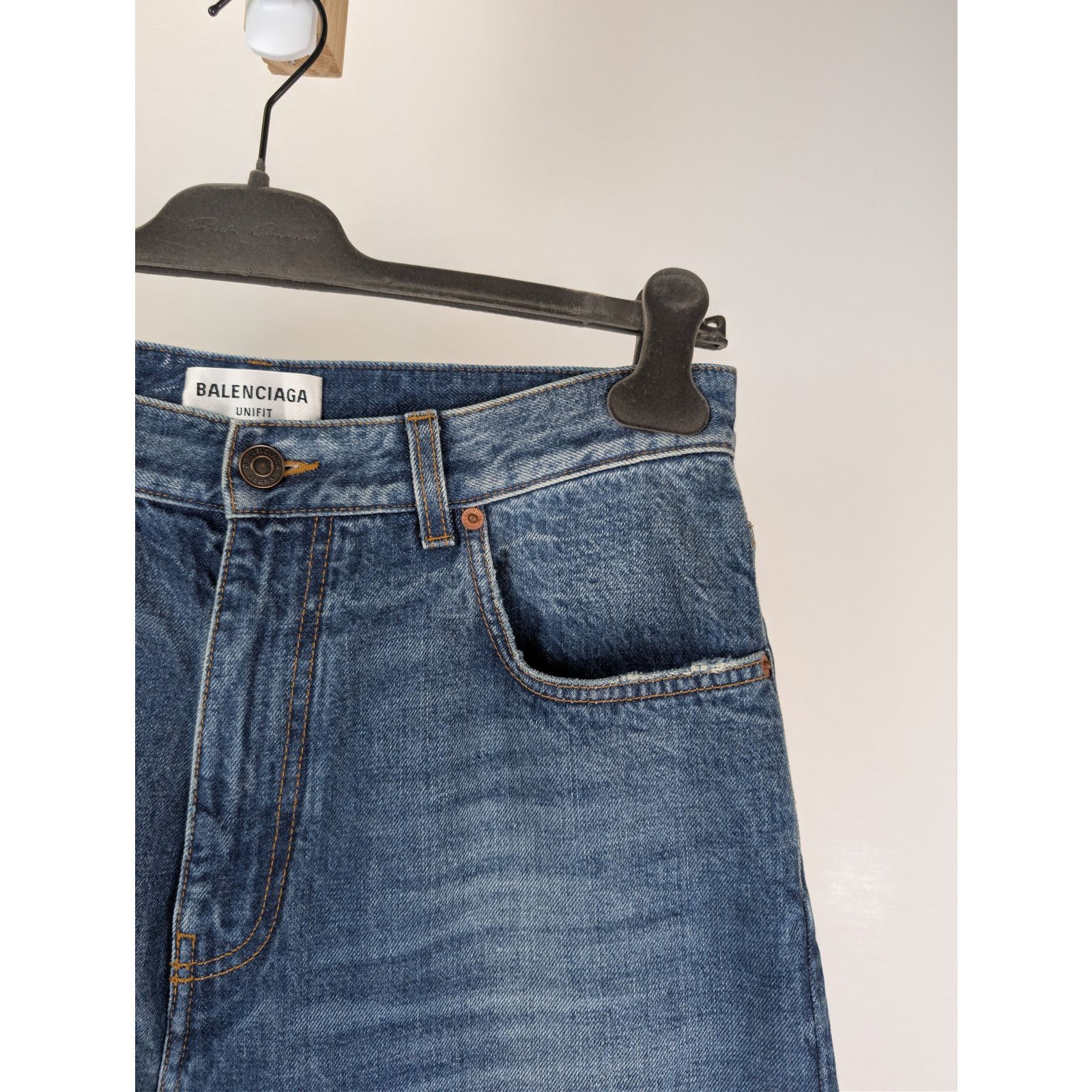 Balenciaga o1rshd1 Organic Vintage Denim Large Pants in Blue Size US 30 / EU 46 - 5 Thumbnail