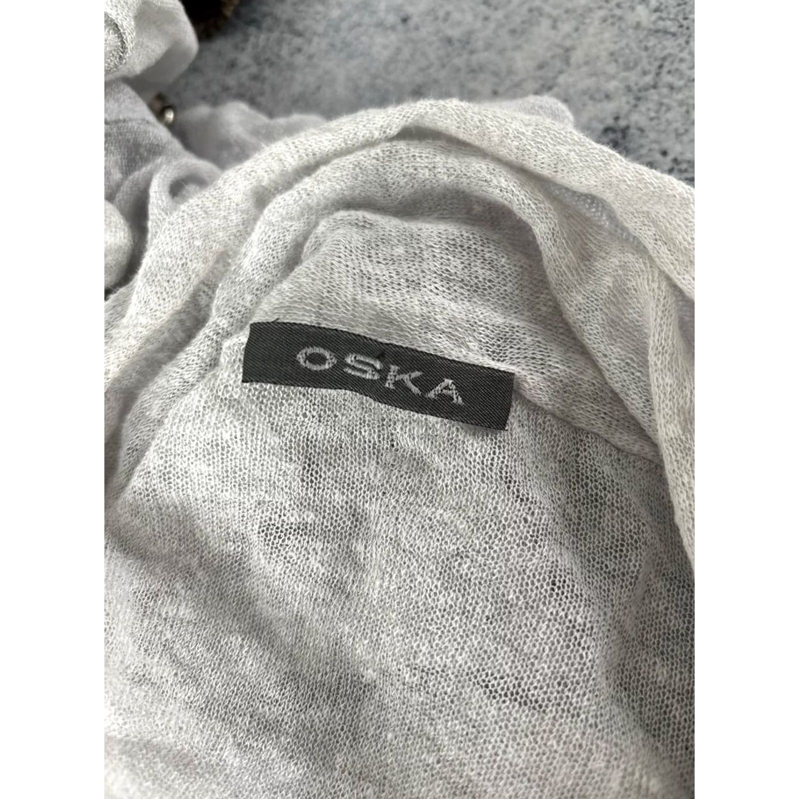 Vintage Oska Cardigan Sweater Gray Linen Long Sleeve Pullover Womens Size 3 Size XS / US 0-2 / IT 36-38 - 5 Thumbnail
