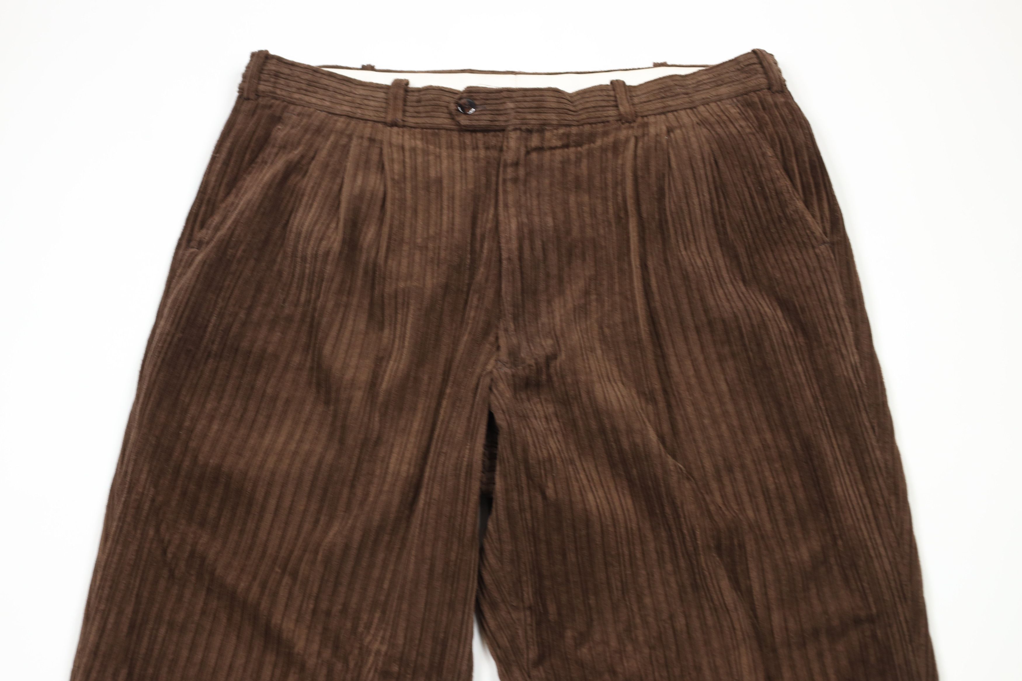 Vintage Vintage 90s Streetwear Pleated Wide Leg Corduroy Pants Size US 36 / EU 52 - 2 Thumbnail