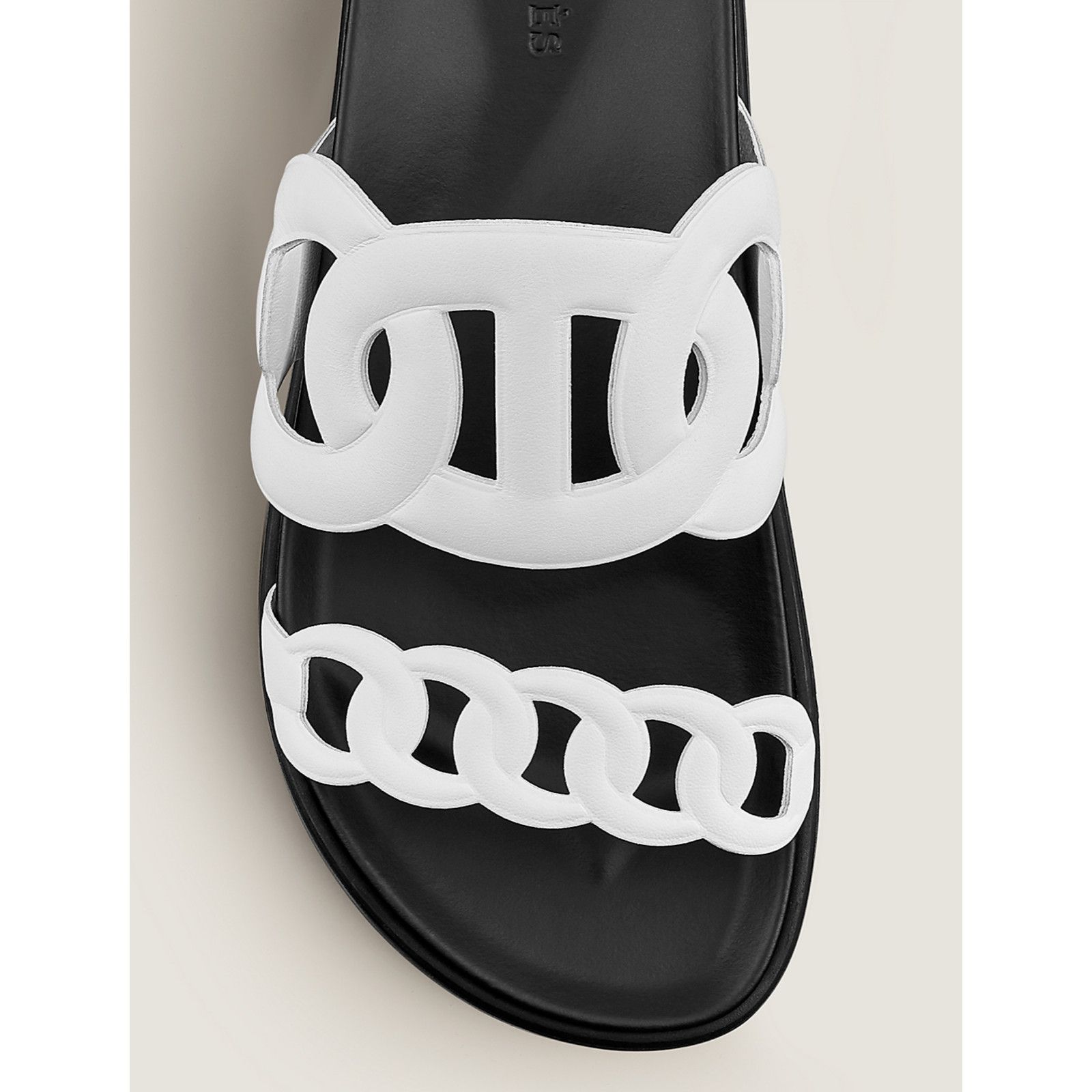 Hermes Hermes Extra Sandals White Black Chaine d'Ancre Leather Size US 7 / IT 37 - 6 Thumbnail