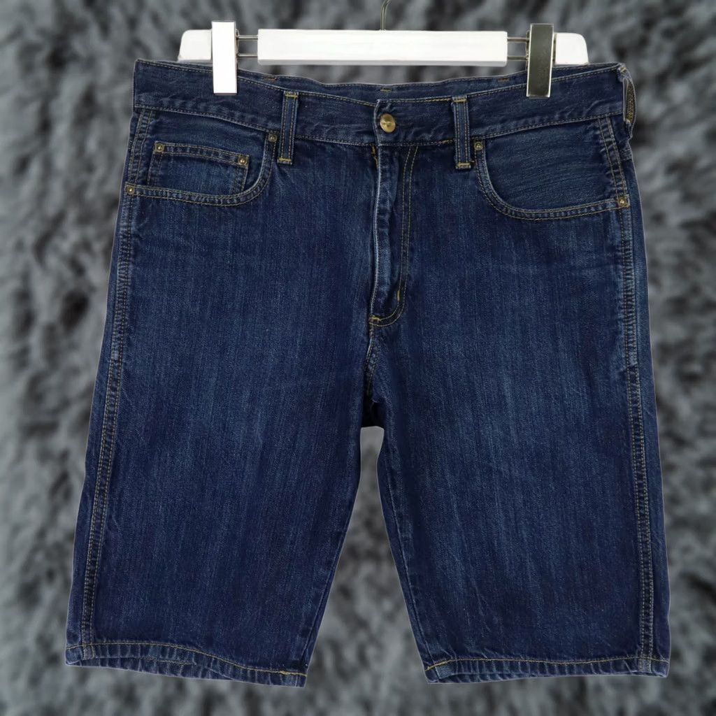 Carhartt CARHARTT Western Bermuda Shorts Men's W30 Zip Fly Logo Blue Denim Size US 30 / EU 46 - 1 Thumbnail