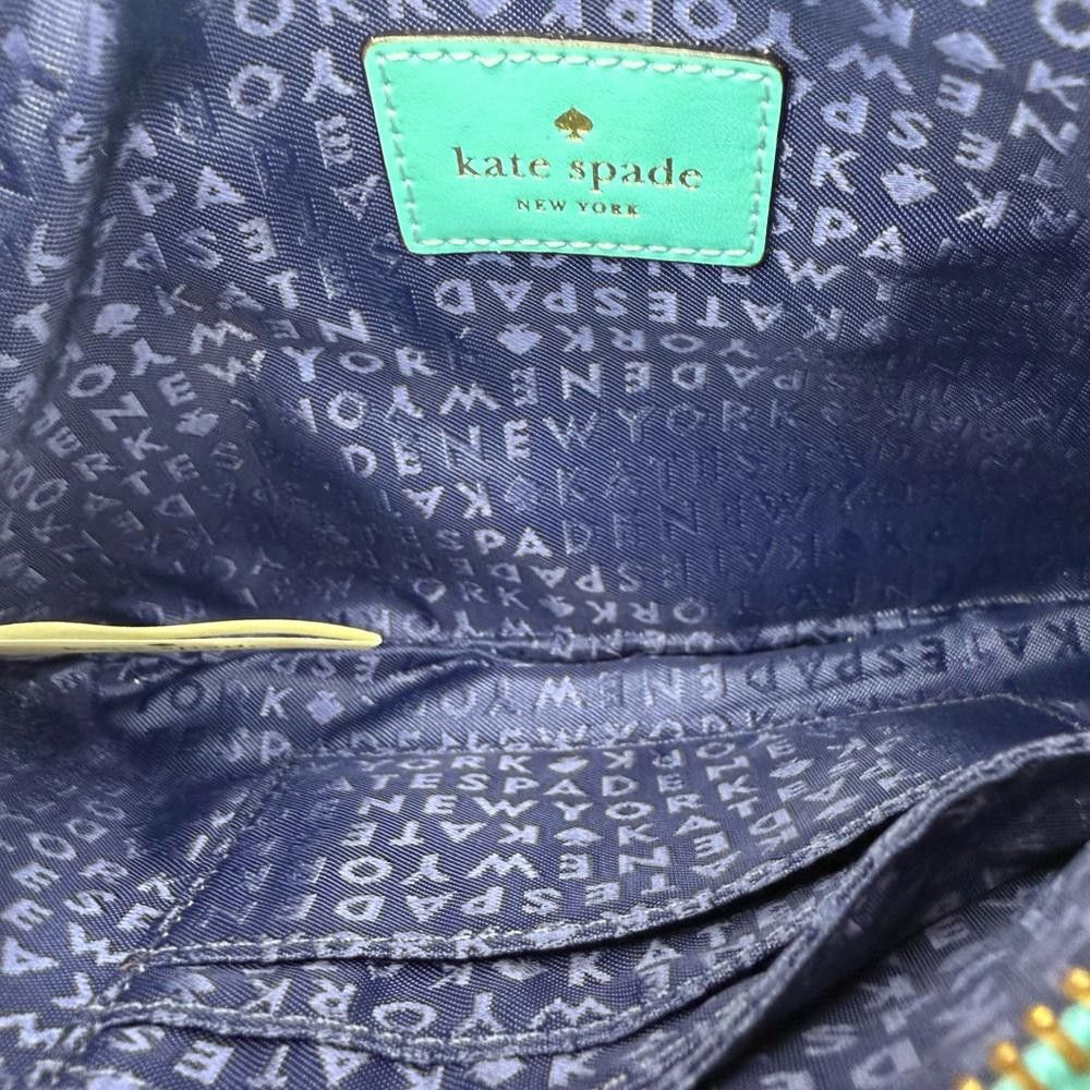 Designer Kate Spade Wristlet Clutch Tiffany Blue Aqua Leather Size ONE SIZE - 8 Thumbnail