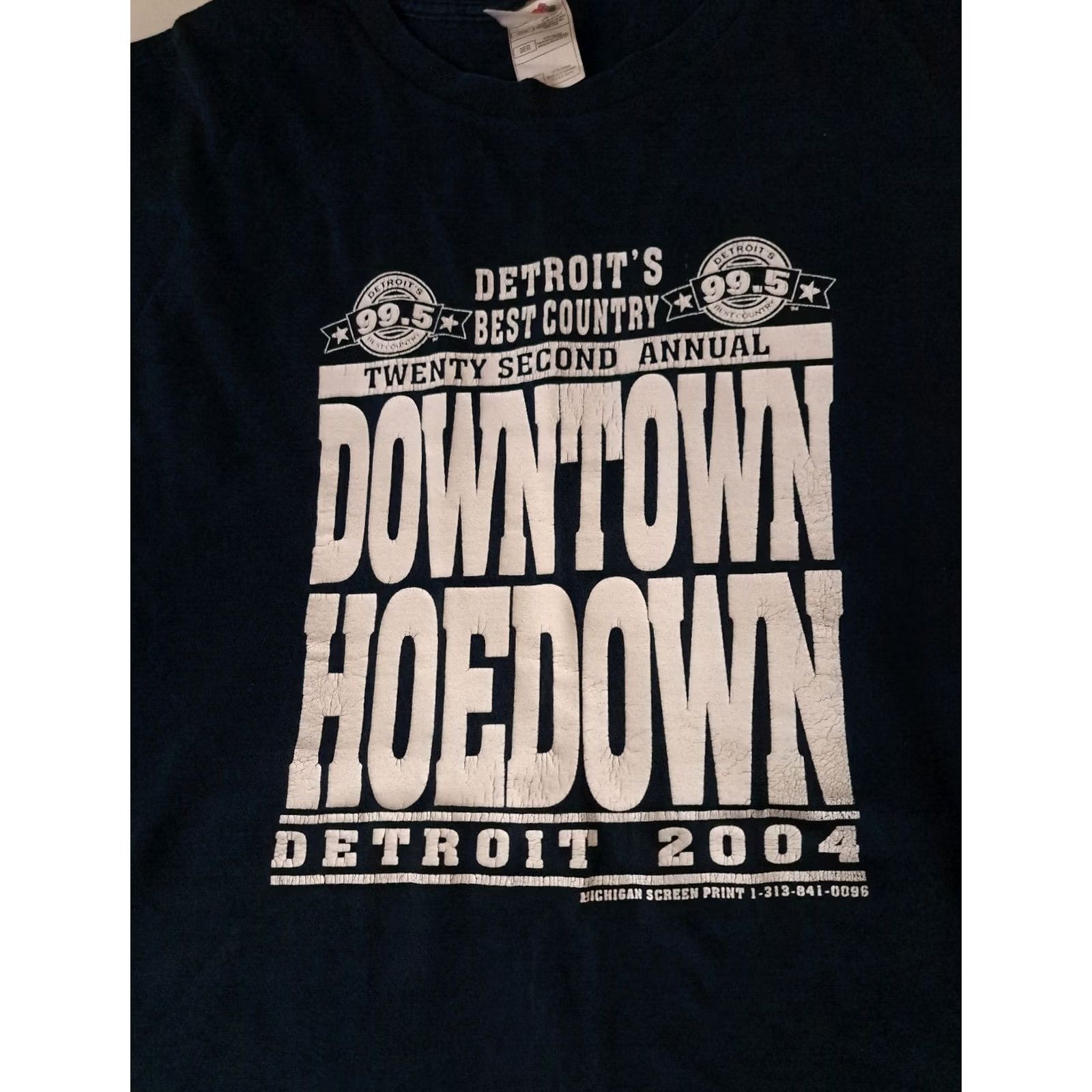 Fruit Of The Loom VINTAGE Downtown Hoedown Detroit 2004 Country Music Show 3XL T-Shirt Black Mens Short Sleeve 3XL Music 2004 Hoedown Detroit Vintage Shirt Size US XXL / EU 58 / 5 - 4 Thumbnail
