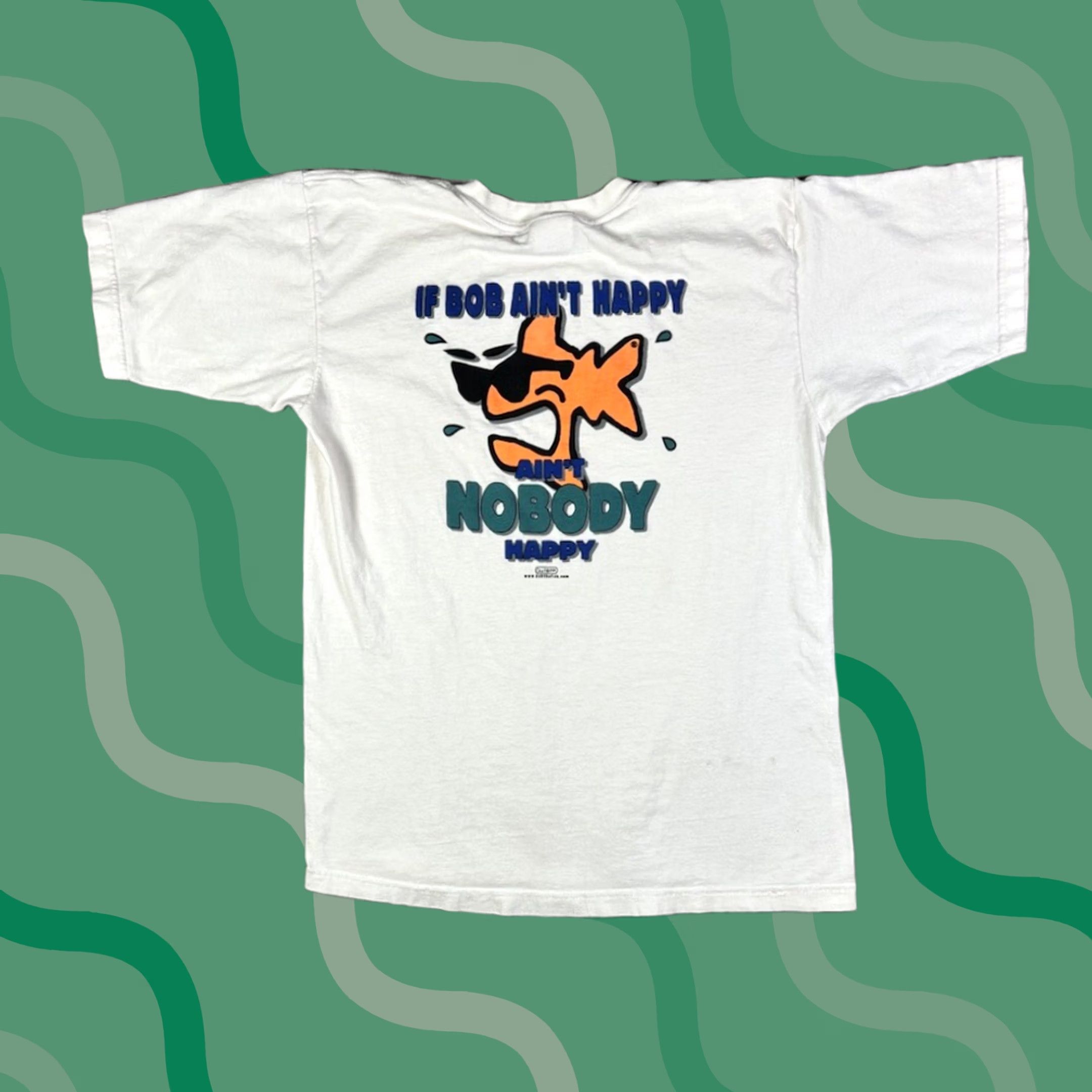 Gildan Vintage 90s Bob The Fish Funny Comedy Shirt L White Size US L / EU 52-54 / 3 - 1 Thumbnail