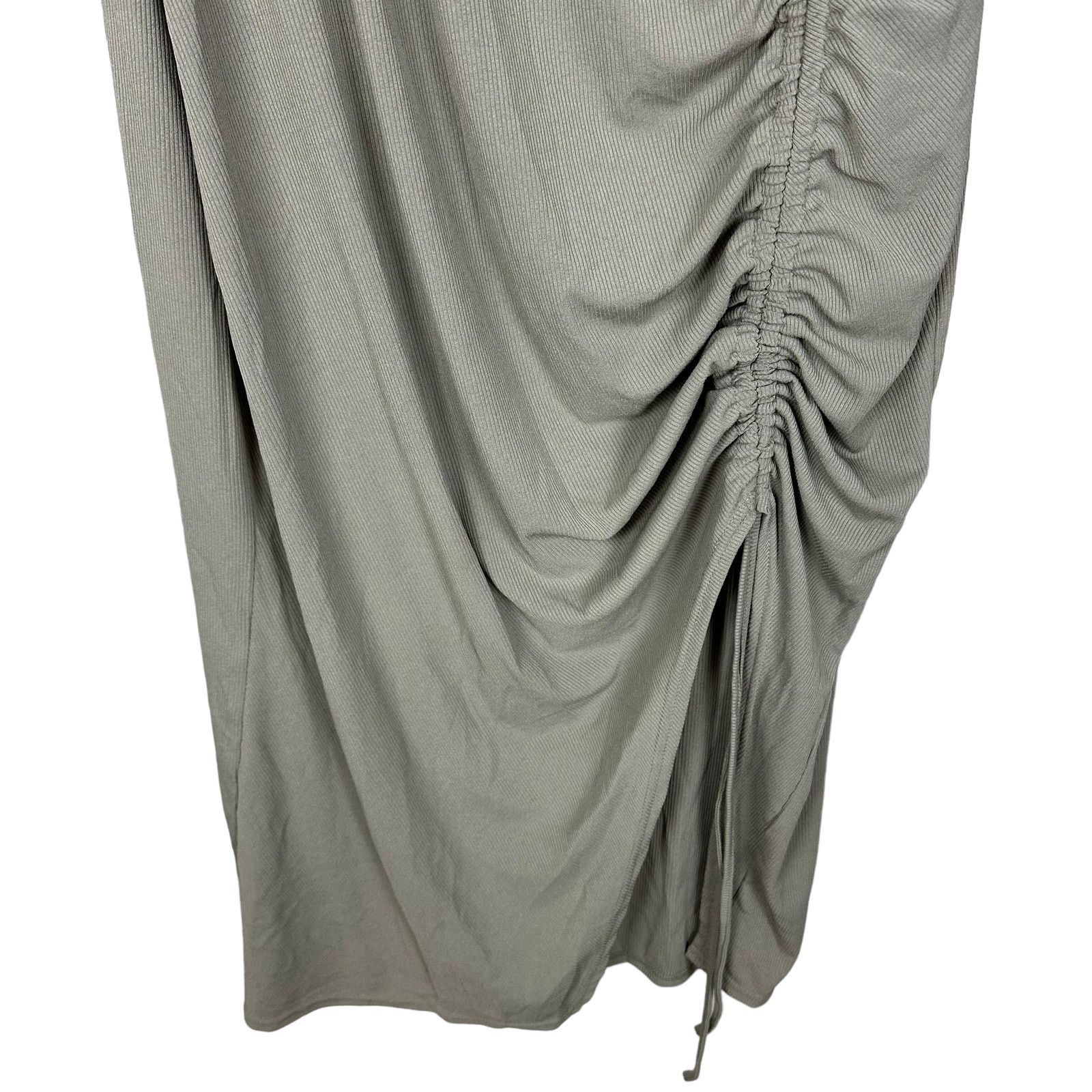 Cider NWT Cider Grey Ruched Bodycon Ribbed Midi Dress Size 2XL Size XXL / US 16-18 / IT 52-54 - 6 Thumbnail
