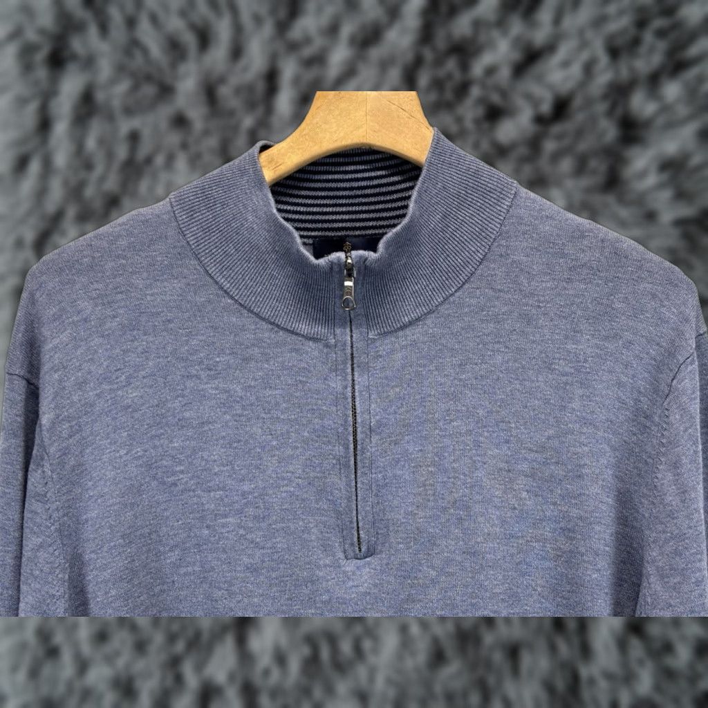 Brooks Brothers Brooks Brothers 1/4 Zip Sweater Blue Supima Cotton Pullover Mens 2XL XL N/A? Size US XXL / EU 58 / 5 - 1 Thumbnail