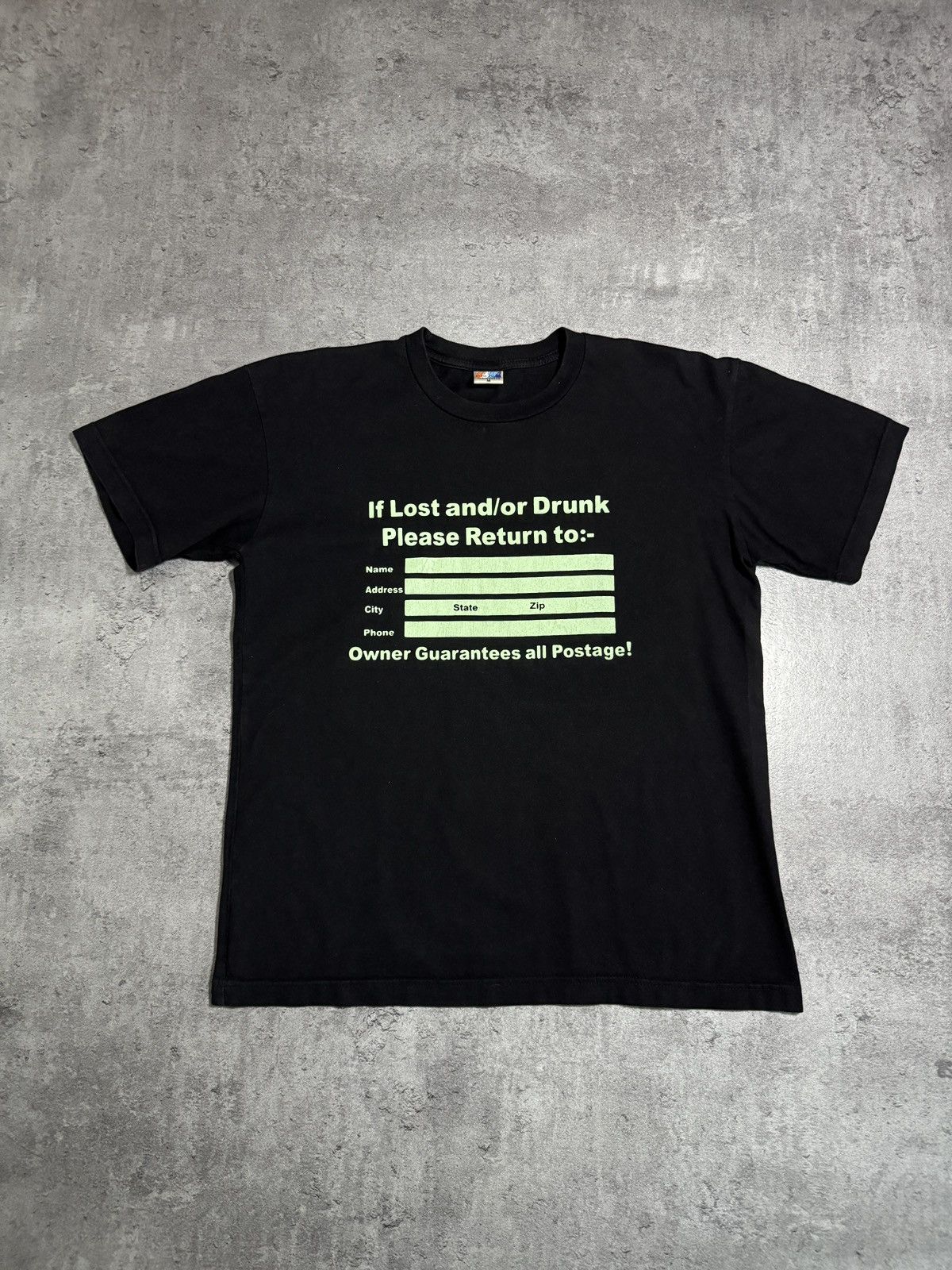 Drink Beer Save Water × Vintage Humor Crazy Boxy Tees Cotton Print If lost and/or Drunk Y2K Size US M / EU 48-50 / 2 - 1 Thumbnail