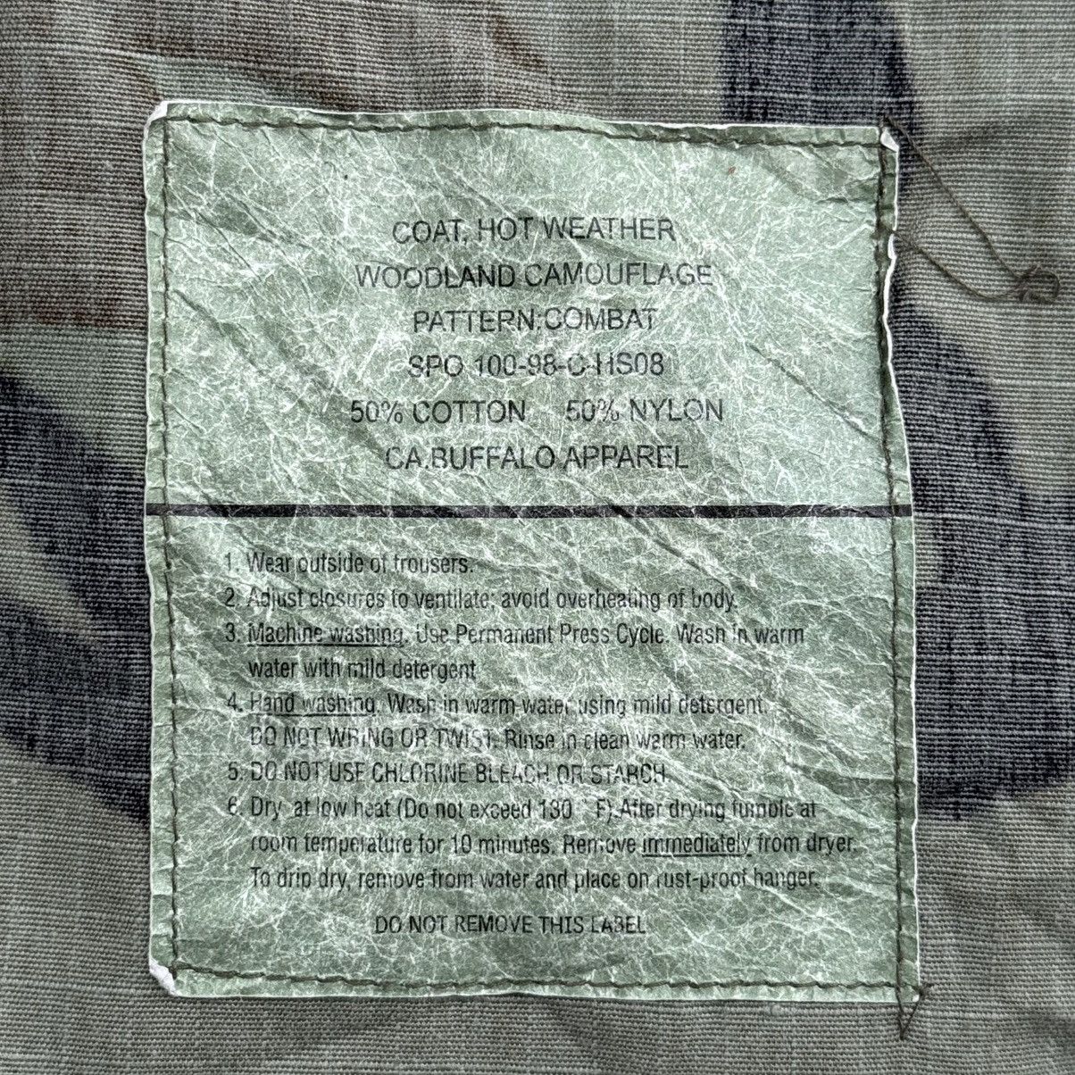 Vintage Us Army Woodland Camouflage Hot Weather Shirt Jacket Size US L / EU 52-54 / 3 - 9 Thumbnail