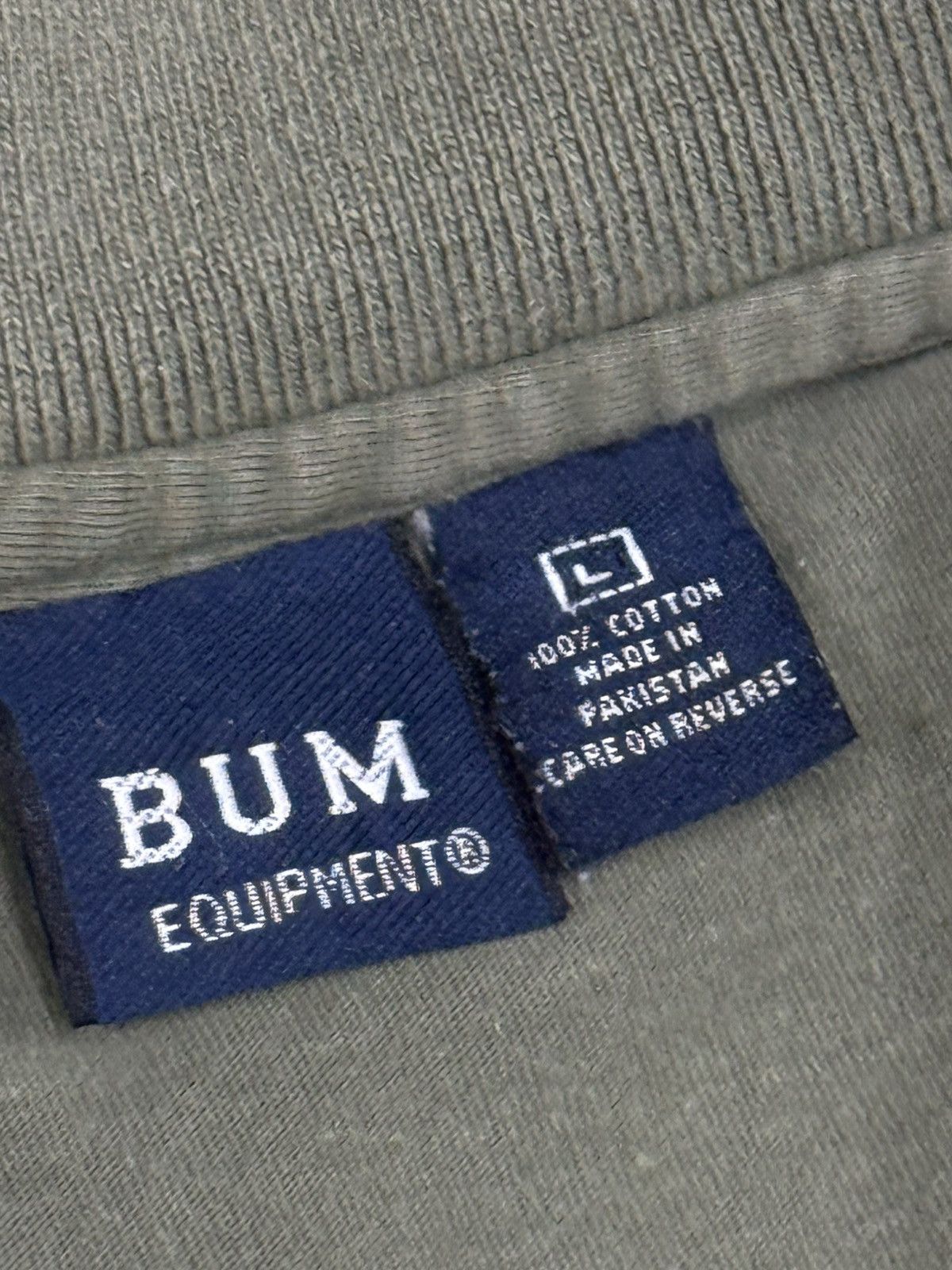 B.U.M Equipment × Vintage B.U.M Equipment Olive Green Polo 90s Y2k Stoner BUM Size US L / EU 52-54 / 3 - 4 Thumbnail