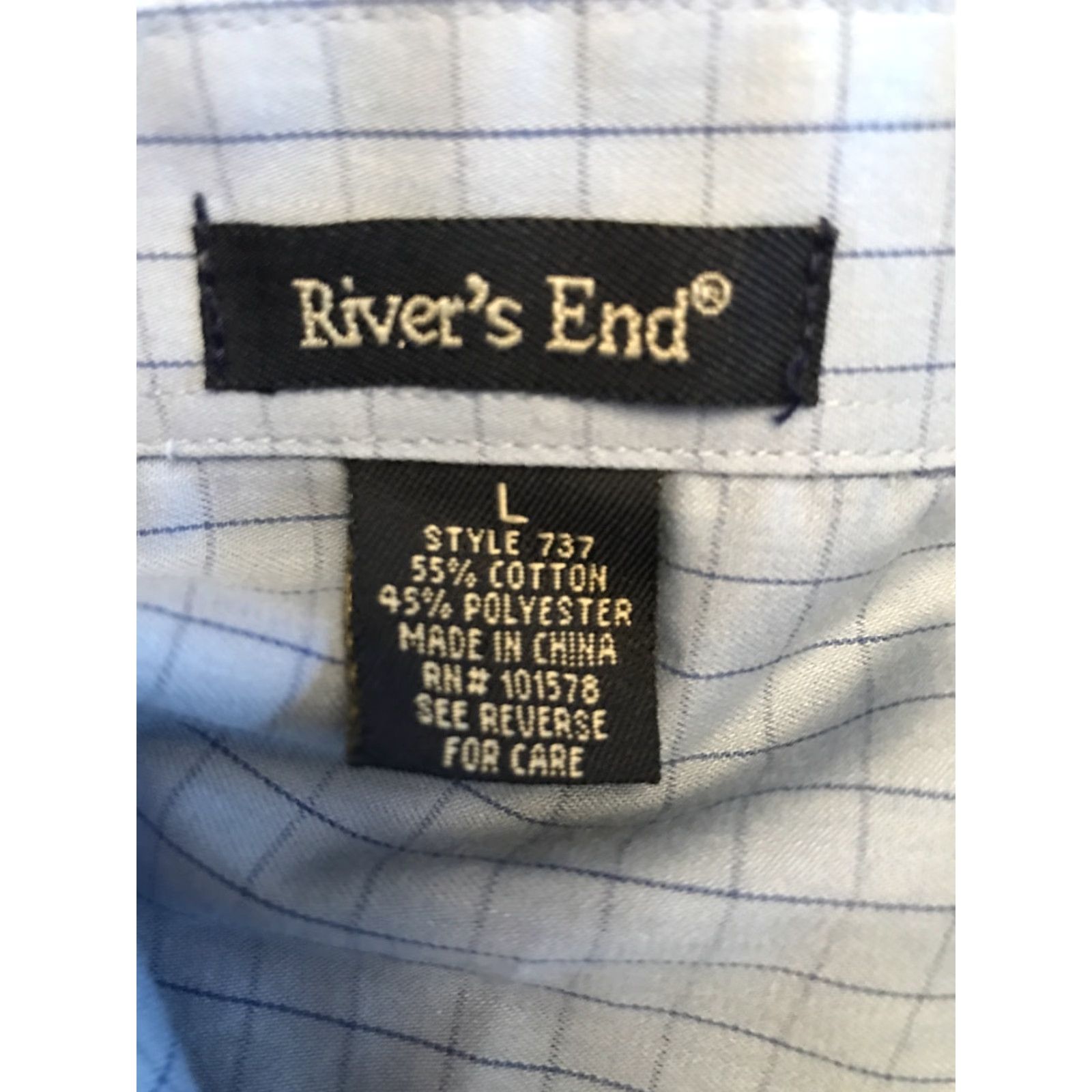 Vintage Rivers End Button-Down Shirt L Blue NWT Mens Button-Up Long Sleeve B472 Size US L / EU 52-54 / 3 - 3 Thumbnail