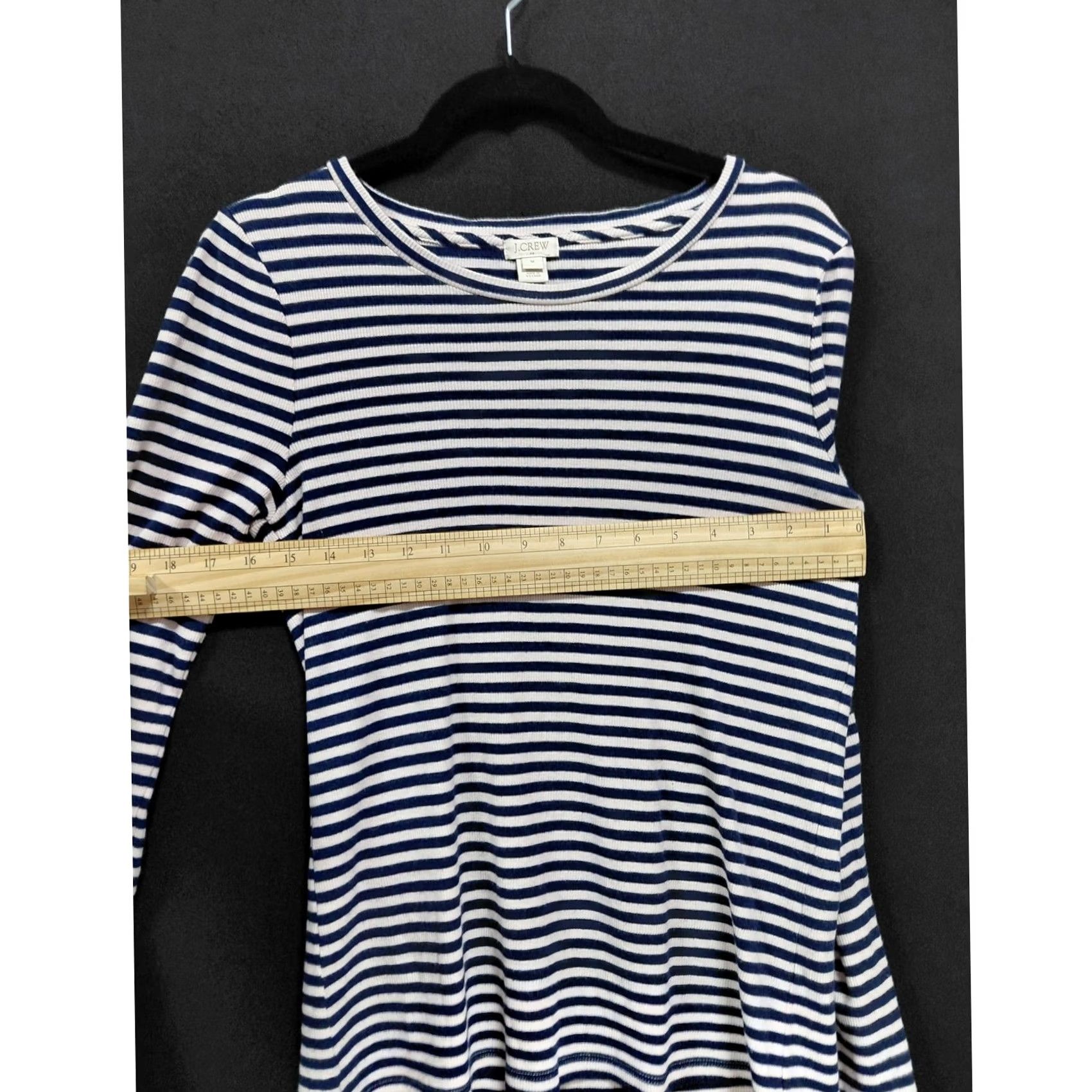 J.Crew J.CREW Striped Knit Long Sleeve Crew Neck Top Navy White Women M Size M / US 6-8 / IT 42-44 - 6 Thumbnail