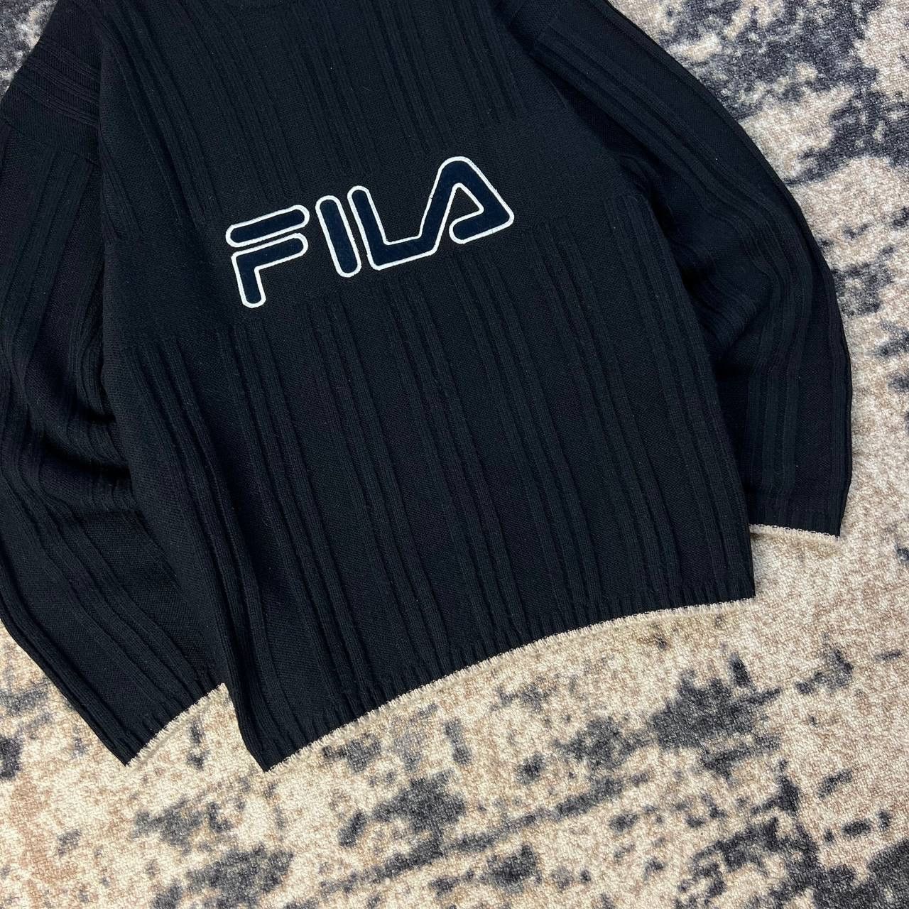Fila Fila Vintage Y2K Big Embroidered Logo Striped Knit Sweater Size US L / EU 52-54 / 3 - 3 Thumbnail