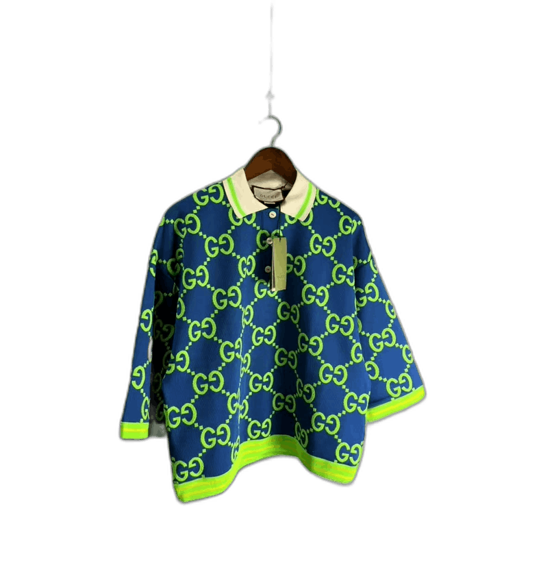 Gucci Gucci Blue Green Short Sleeve Polo Shirt-2507 Size US M / EU 48-50 / 2 - 1 Thumbnail