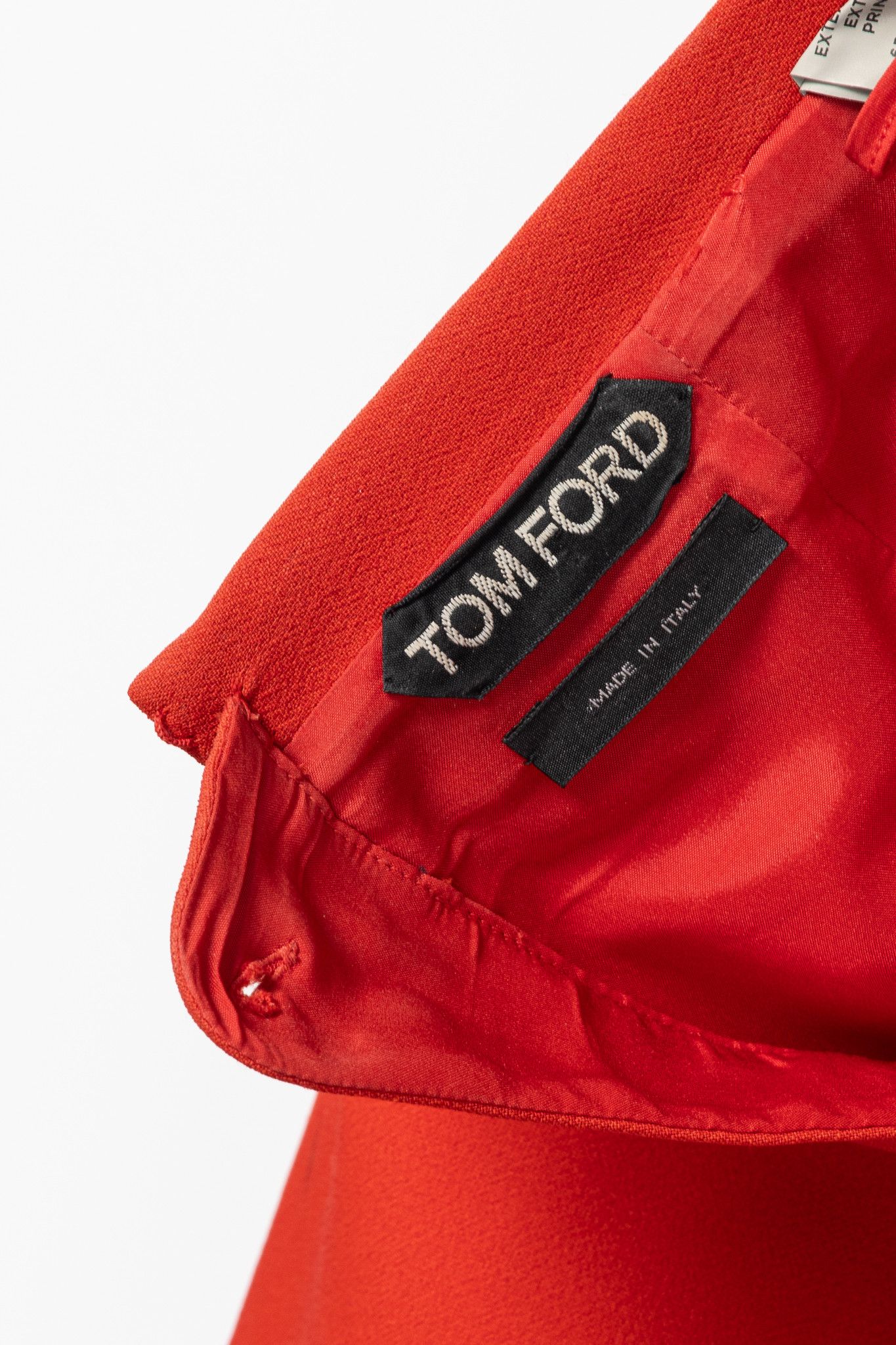 Tom Ford Tom Ford Red Crepe Zip-Trim Pencil Skirt Size 28" / US 6 / IT 42 - 8 Thumbnail