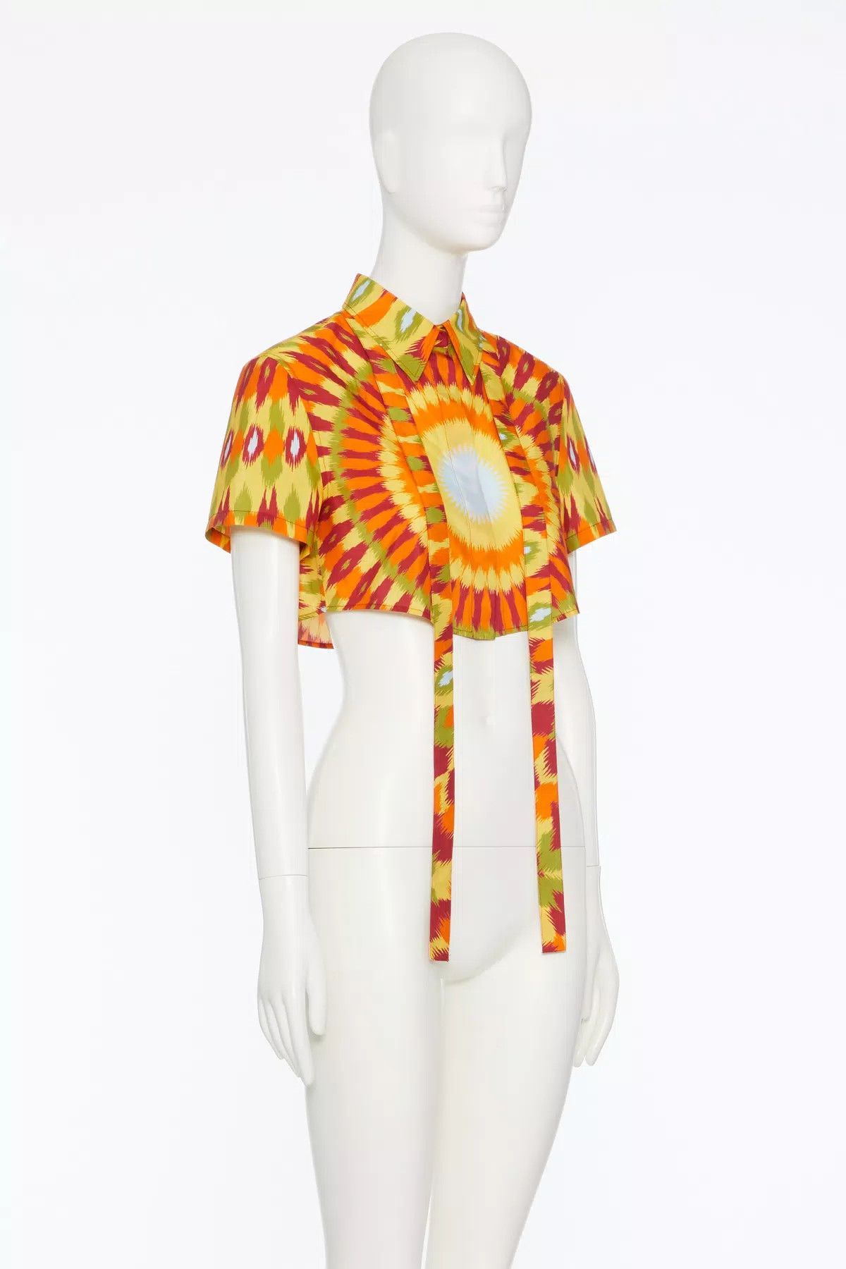 Valentino o1s1wg110925 Poplin Shirt With Round Rain Print in Orange Size XS / US 0-2 / IT 36-38 - 3 Thumbnail