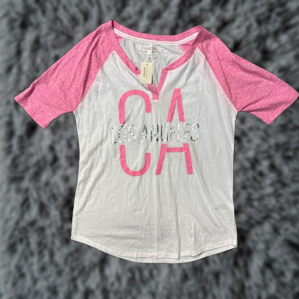 Aeropostale Aeropostale Shirt M California Streetwear Retro Sporty Coquette Soft Girl Y2K Womens T-Shirt Pullover Raglan Short Sleeve Pink Size M / US 6-8 / IT 42-44 - 1 Thumbnail