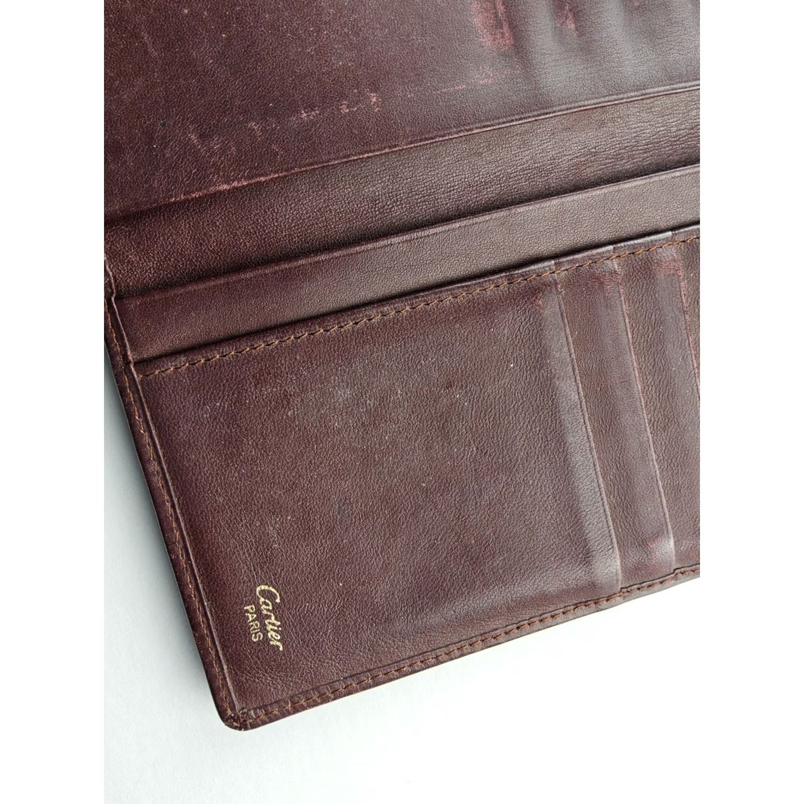 Cartier Cartier Wallet Burgundy Leather Folding Full Size Long Wallet Women Size ONE SIZE - 7 Thumbnail