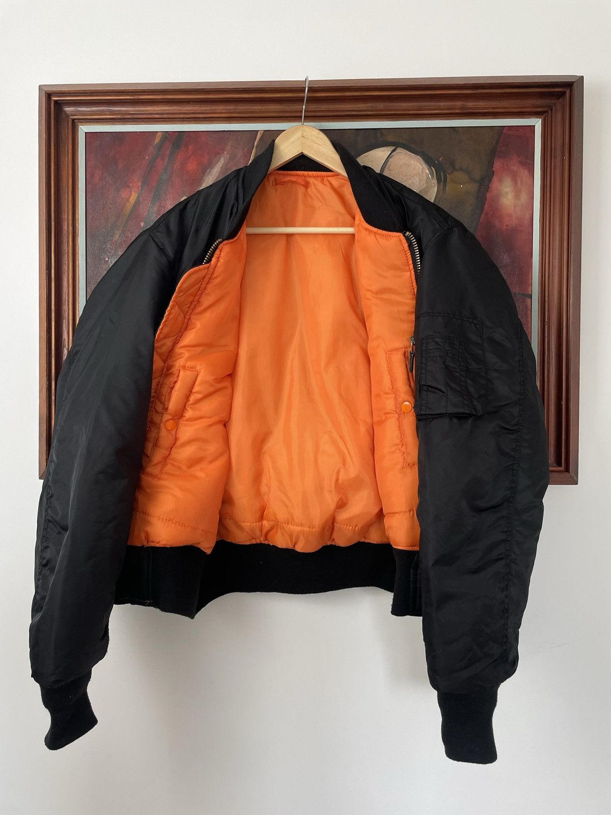 Vintage Ma1 Flyer Black Vintage Nylon Bomber Jacket BoxyFit Oversize Size US S / EU 44-46 / 1 - 3 Thumbnail