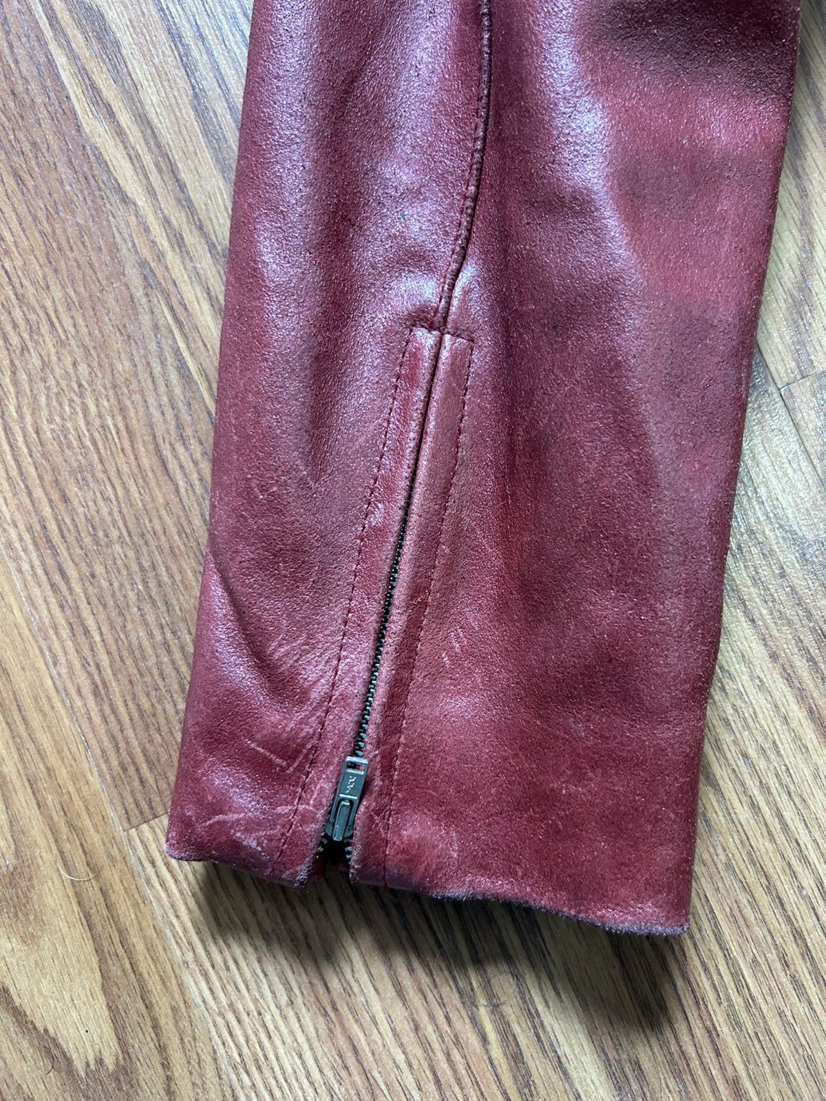Gap Vintage Gap Blue Jeans Red Leather Jacket Size US S / EU 44-46 / 1 - 5 Thumbnail