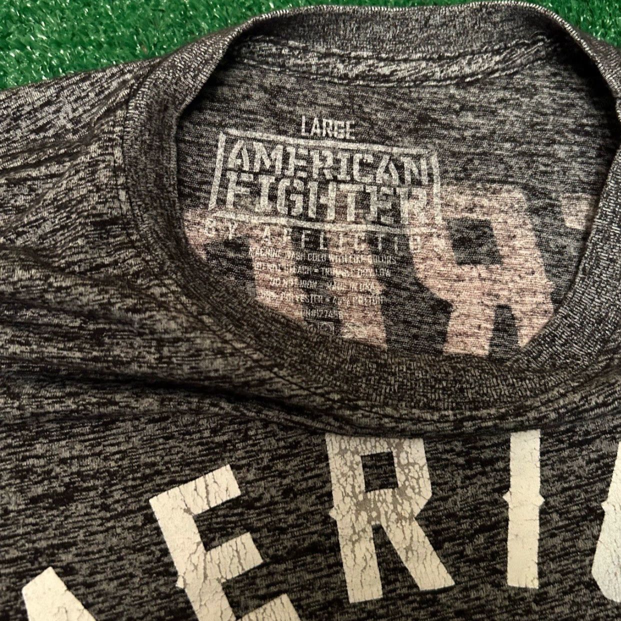 Vintage VINTAGE American Fighter Shirt Mens L Gray Logo Y2K Grunge Punk Athletic 90s Biker Sportswear - Short Sleeve Size US L / EU 52-54 / 3 - 3 Thumbnail