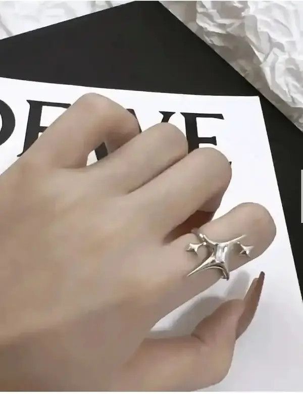 Japanese Brand 4 Star Point Adjustable Ring Size ONE SIZE - 3 Thumbnail