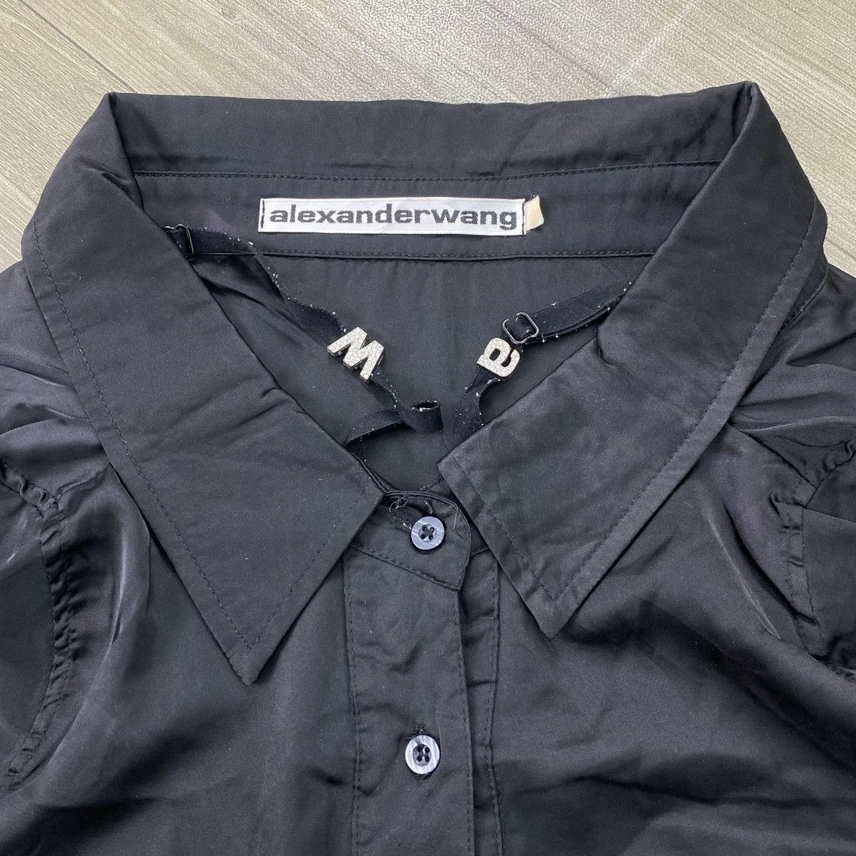 Alexander Wang Vintage Alexander Wang Silk Luxury Black Button Up Shirt Size M / US 6-8 / IT 42-44 - 4 Thumbnail