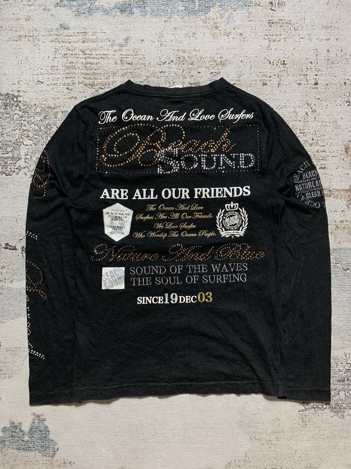 Undefined Japan Beach Sound Glitter Poem Longsleeve