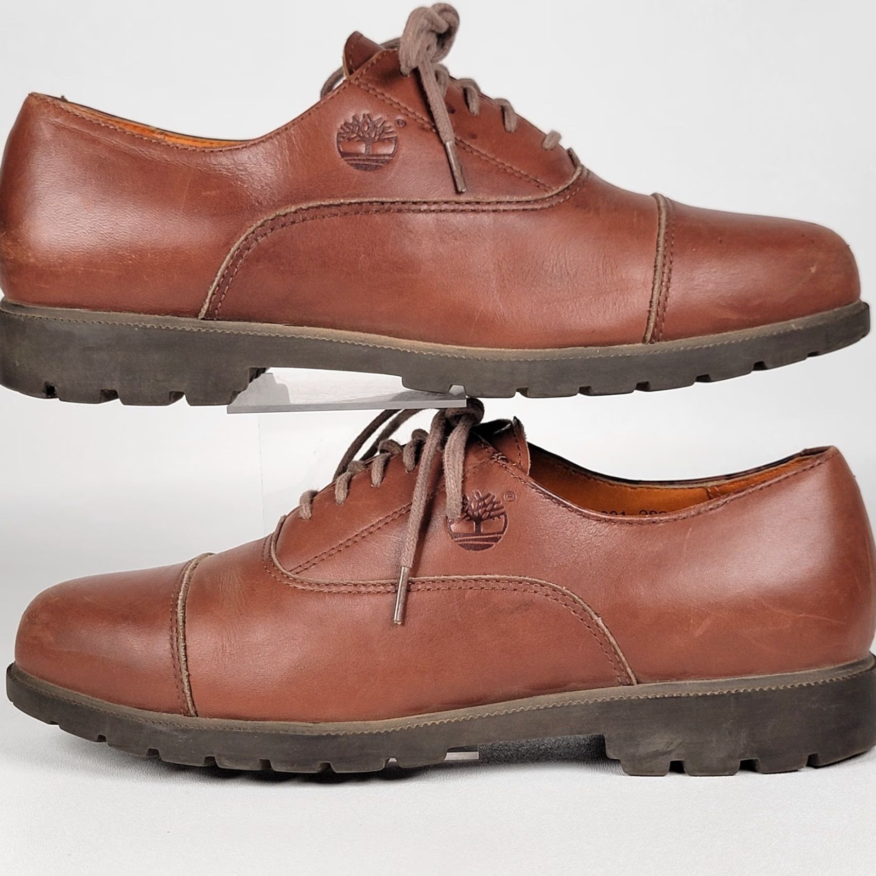 Timberland Timberland Mens Dress Oxford Cap Toe Leather Shoes Brown D Rubber Outsole 9 M Cap Toe 96081 Size ONE SIZE - 5 Thumbnail