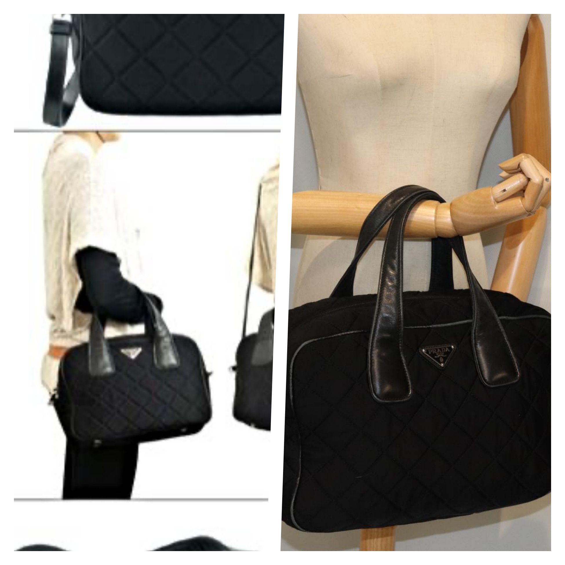 Prada Prada 2 Way Unisex Tessuto Quilted Leather Accent Bag Size ONE SIZE - 17 Thumbnail
