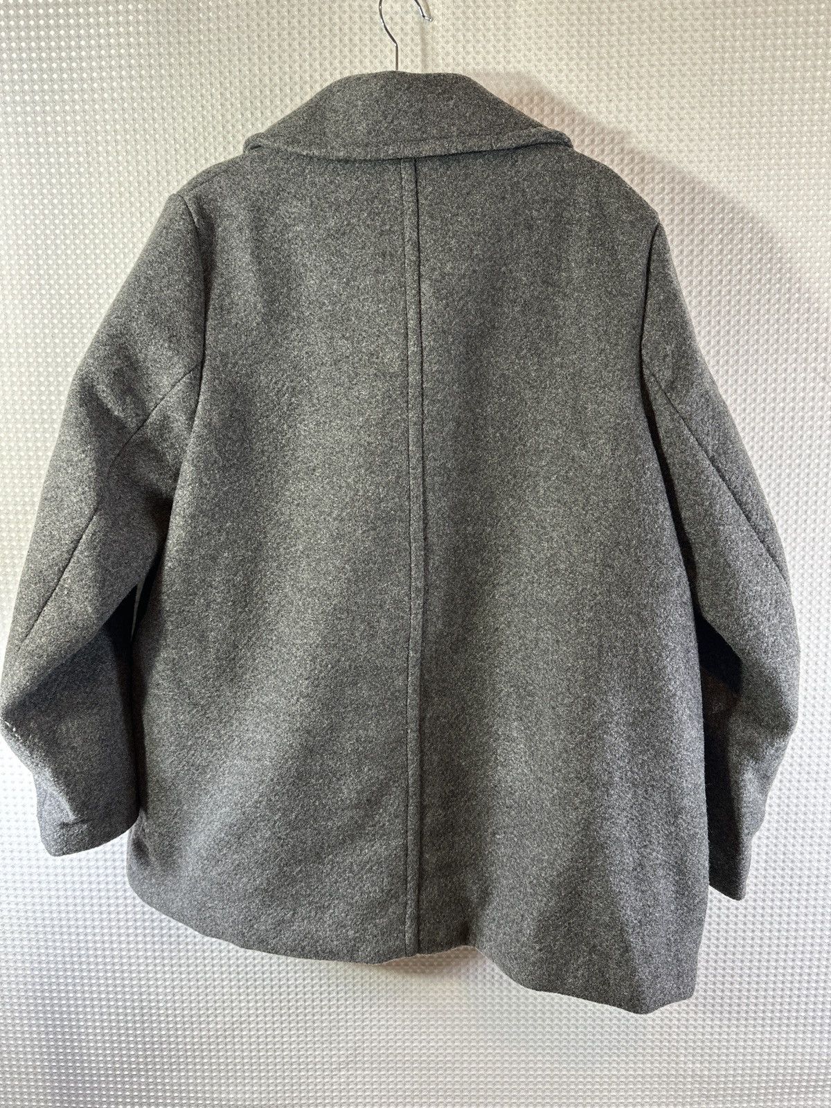 H&M H&M Dark Gray Melange Pea Coat Size L / US 10 / IT 46 - 3 Thumbnail