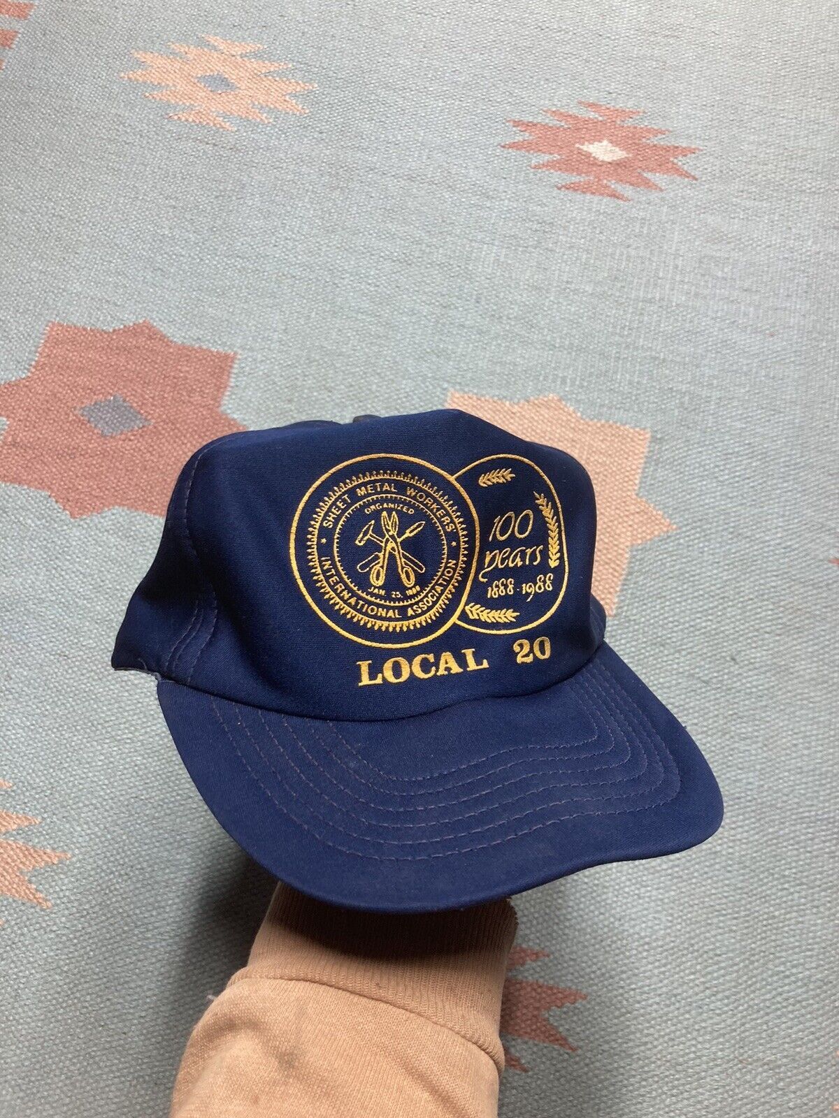 Vintage 80s SnapBa hat local 20 Lansing Michigan Union metal workers Size ONE SIZE - 1 Thumbnail