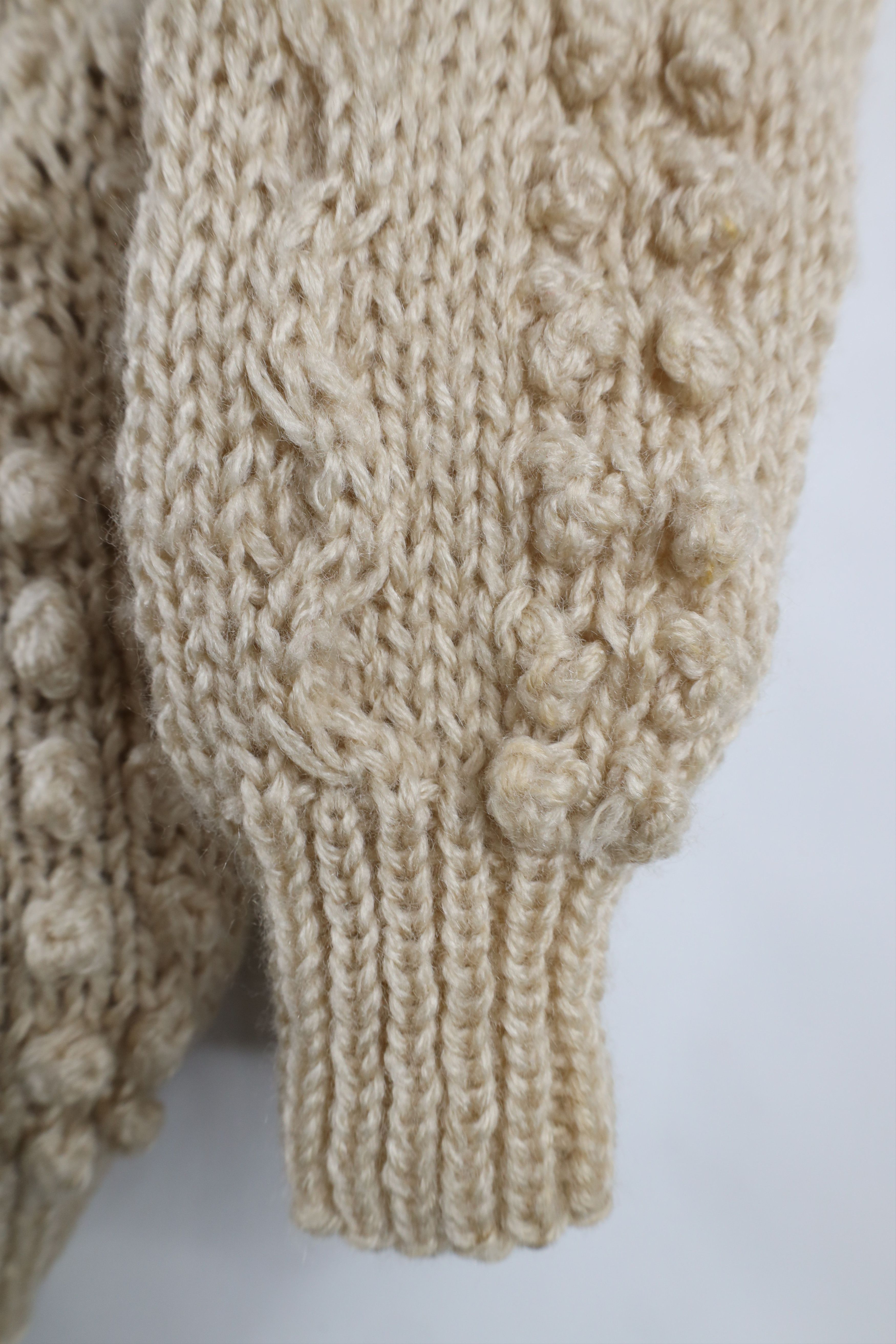 Vintage Vintage 70s Streetwear Knobby Knit Cardigan Sweater Beige Size L / US 10 / IT 46 - 8 Thumbnail