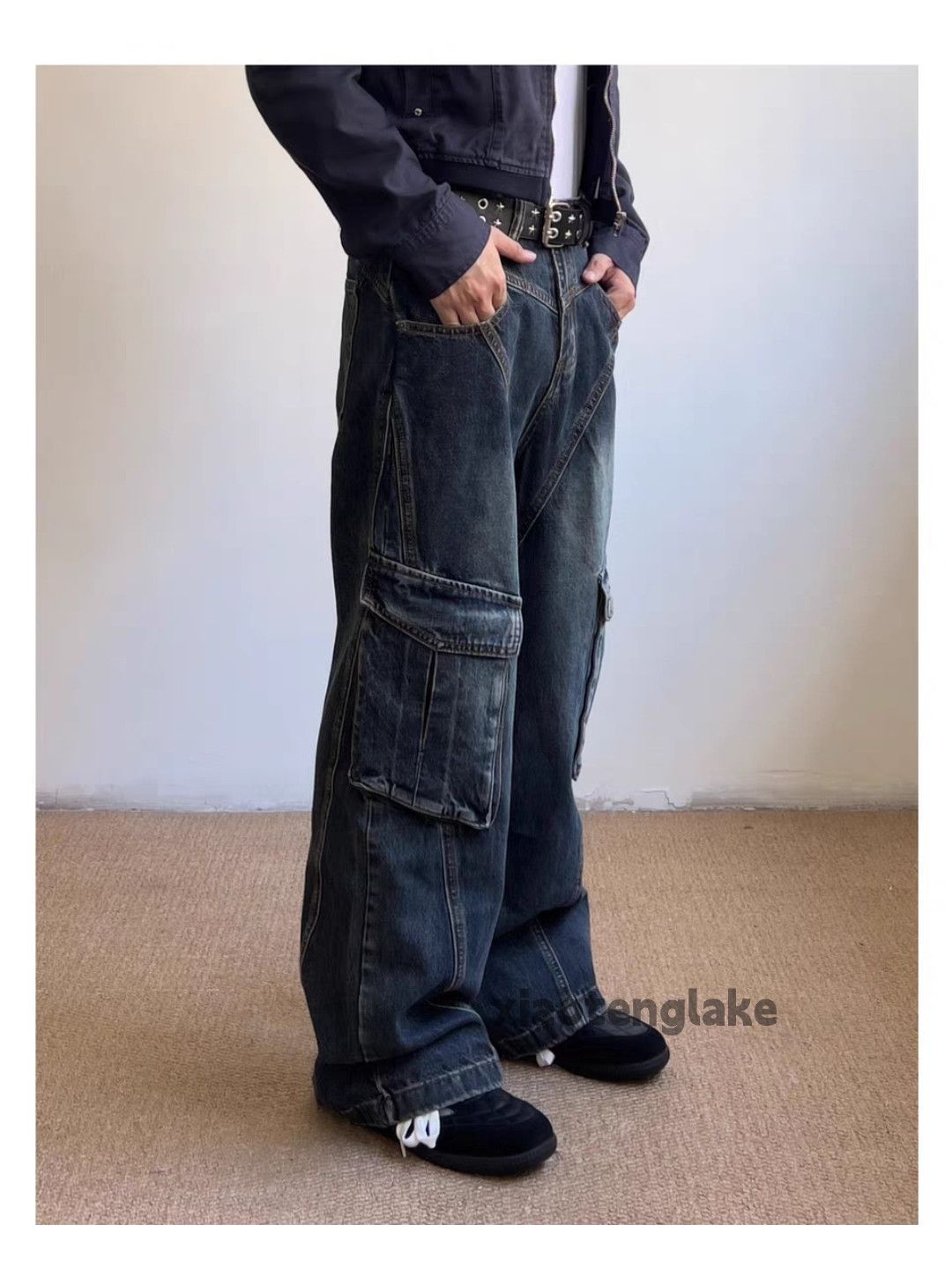 Jean Zx utility skate hiphop cargo loose baggy cargo jeans Size US 33 - 5 Thumbnail