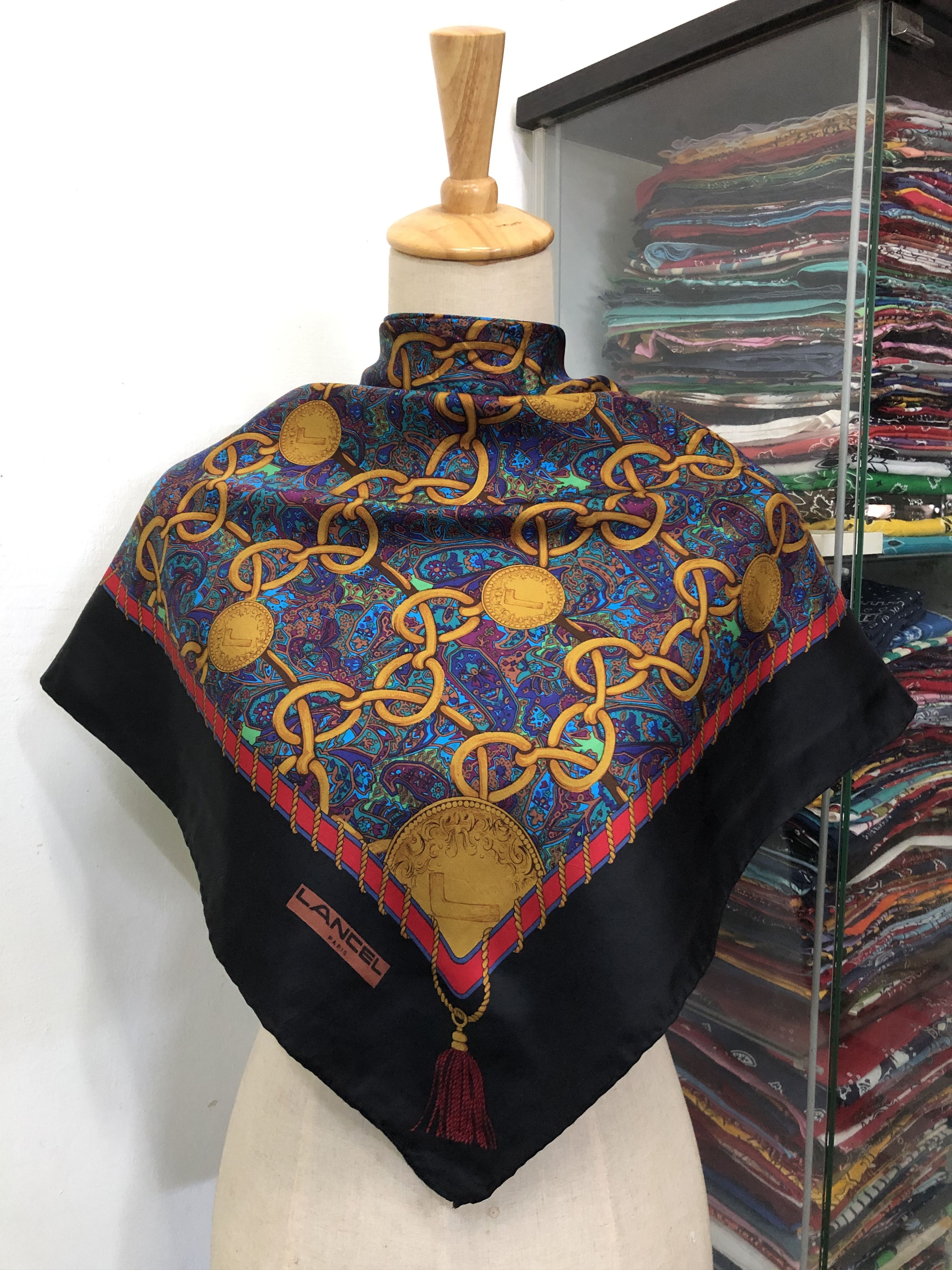 Lancel × Vintage Vintage Lancel Silk Scarf Size ONE SIZE - 1 Thumbnail