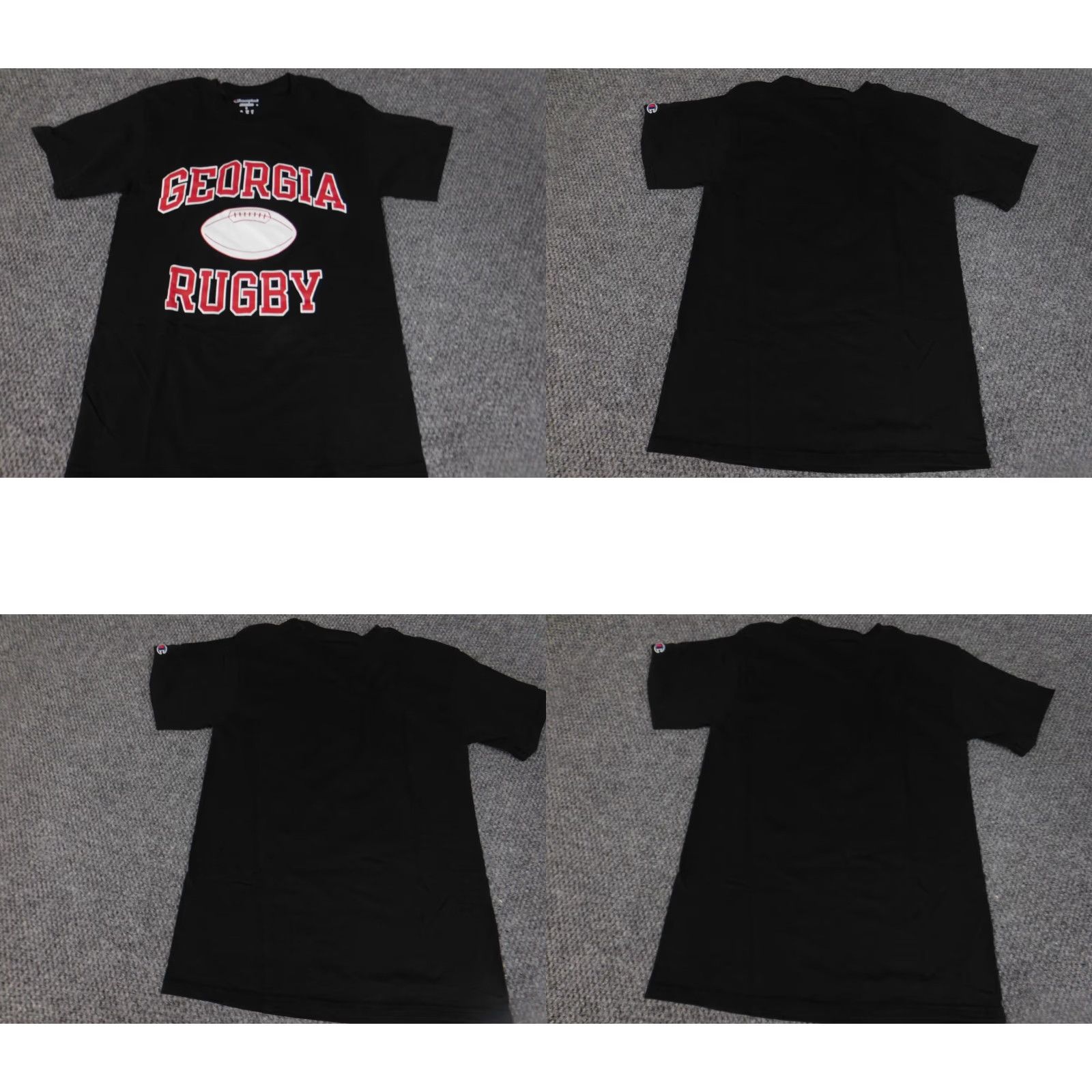 Champion Champion Shirt Mens Small Black Georgia Rugby Sports Short Sleeve Crew Neck Cotton Breathable Logo Athletic Vintage No N/A ️ Size US S / EU 44-46 / 1 - 8 Thumbnail