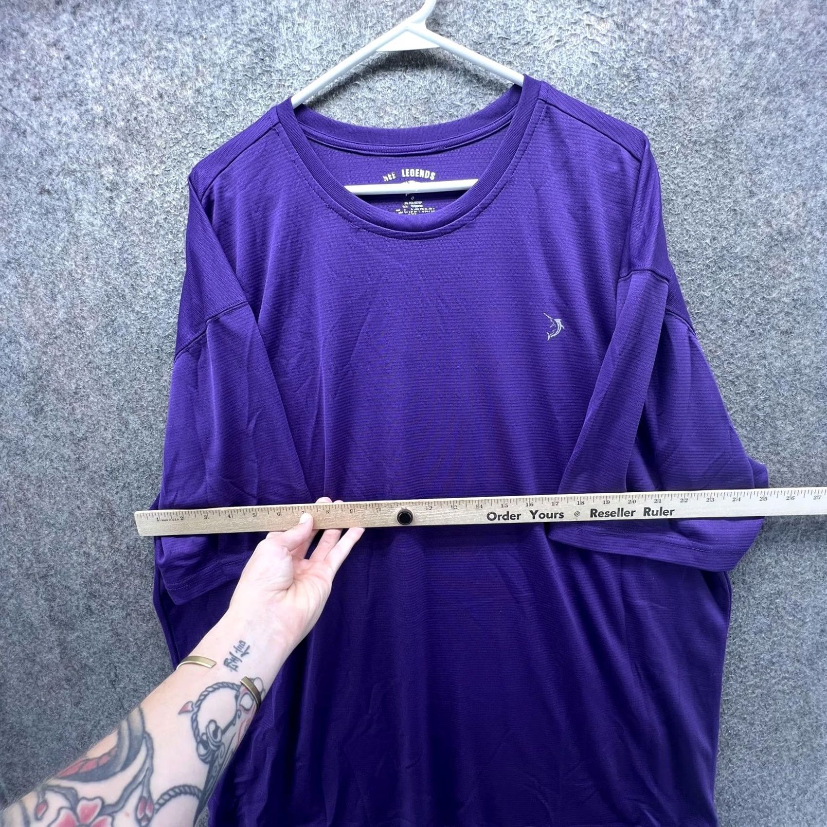 Vintage Reel Legends Shirt Mens 2XL Purple Lightweight Tagless Performance Tee Top Size US XXL / EU 58 / 5 - 6 Thumbnail