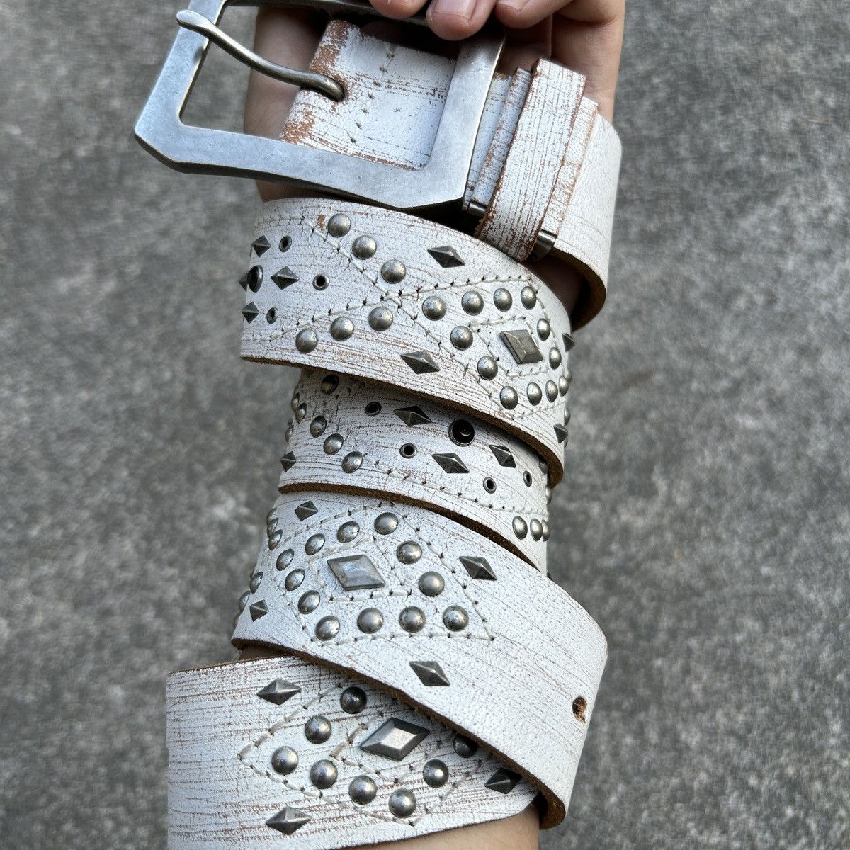 Vintage Vintage studded leather belt (Kapital Style) Size ONE SIZE - 2 Thumbnail