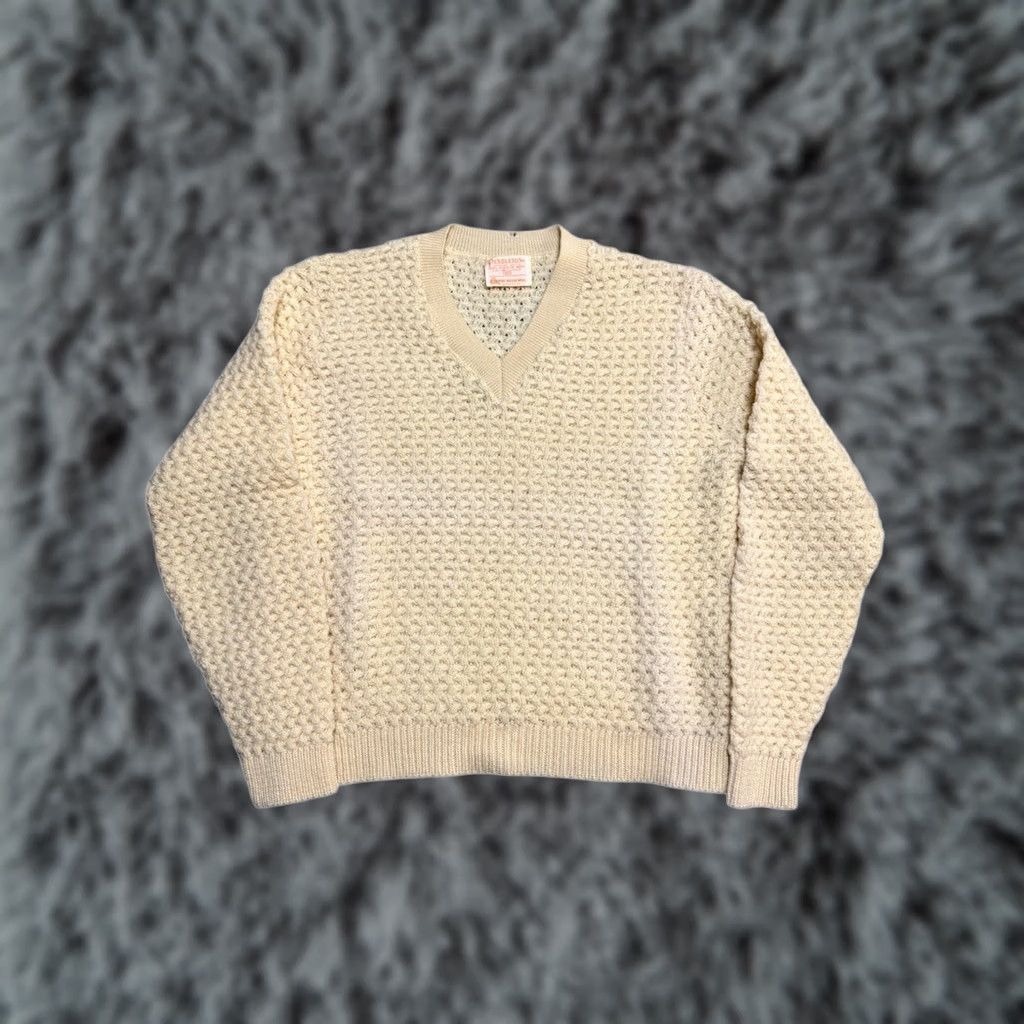 Pendleton VINTAGE Pendleton 70s White 100% Virgin Wool Knit Sweater M 40 Size US L / EU 52-54 / 3 - 1 Thumbnail