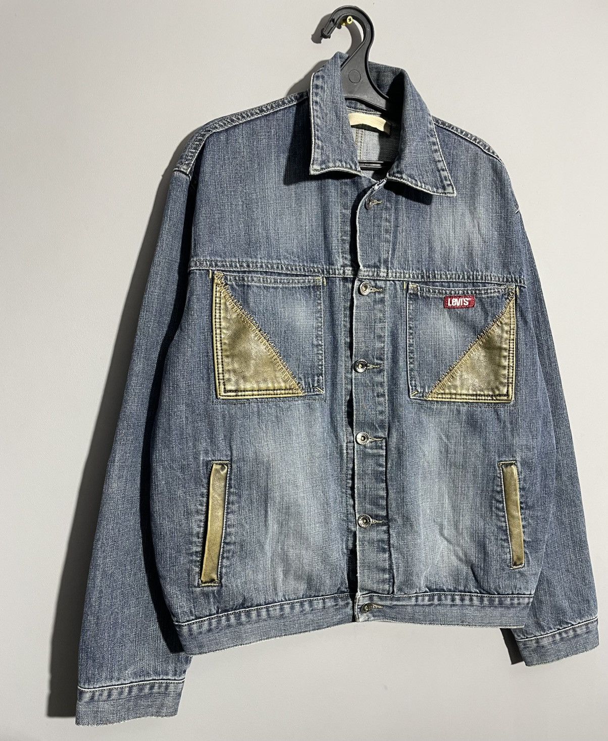 Levi's × Vintage Vintage Levi’s Made In USA jeans jacket with leather details Size US L / EU 52-54 / 3 - 2 Thumbnail