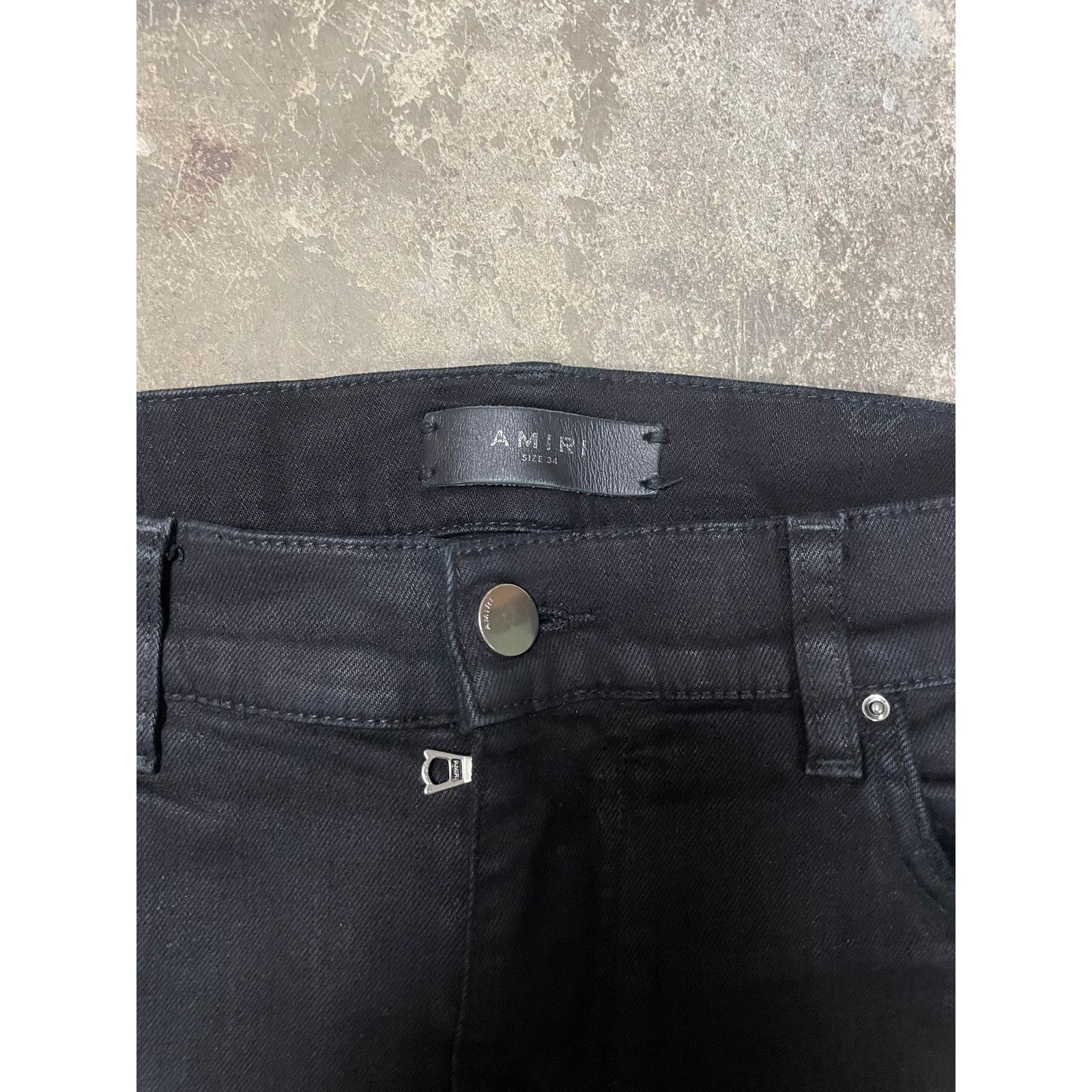 Amiri Amiri Jeans Black Wax Thrasher Used 34 Size US 34 / EU 50 - 2 Thumbnail