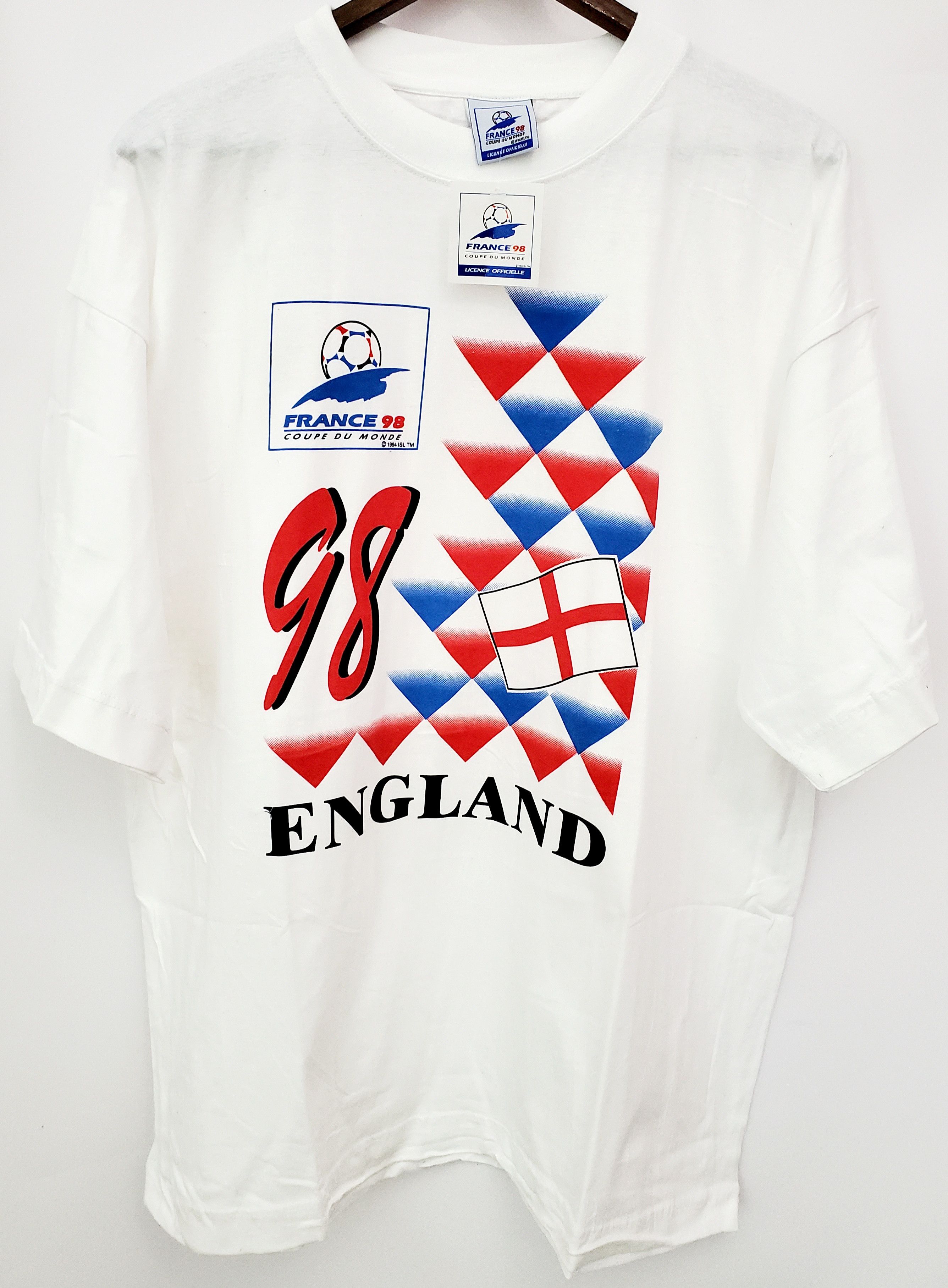 UEFA Vintage FRANCE 98 ENGLAND FOOTBALL SOCCER T SHIRTS Xl Size US XL / EU 56 / 4 - 1 Thumbnail