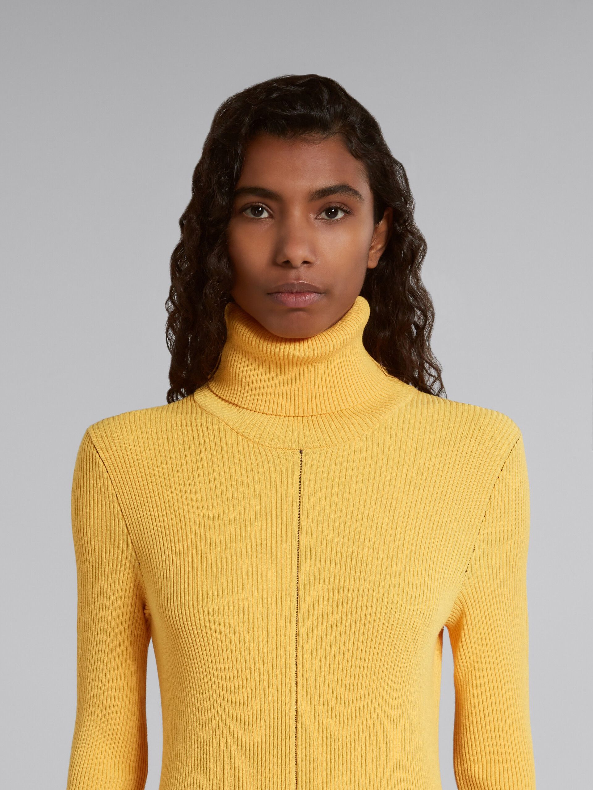 Marni o1w1db10824 Ribbed Dress in Yellow Size M / US 6-8 / IT 42-44 - 6 Thumbnail
