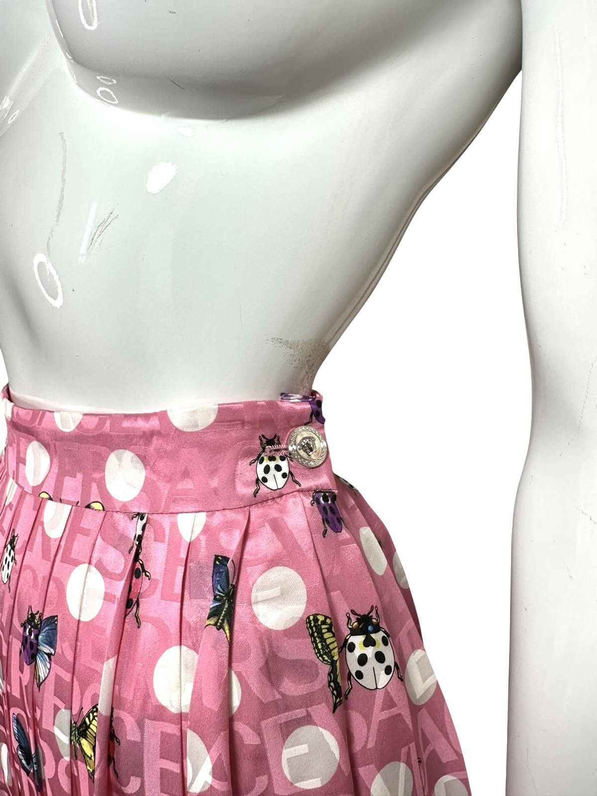 Versace Versace pink pleated midi skirt with butterflies Size 28" / US 6 / IT 42 - 3 Thumbnail