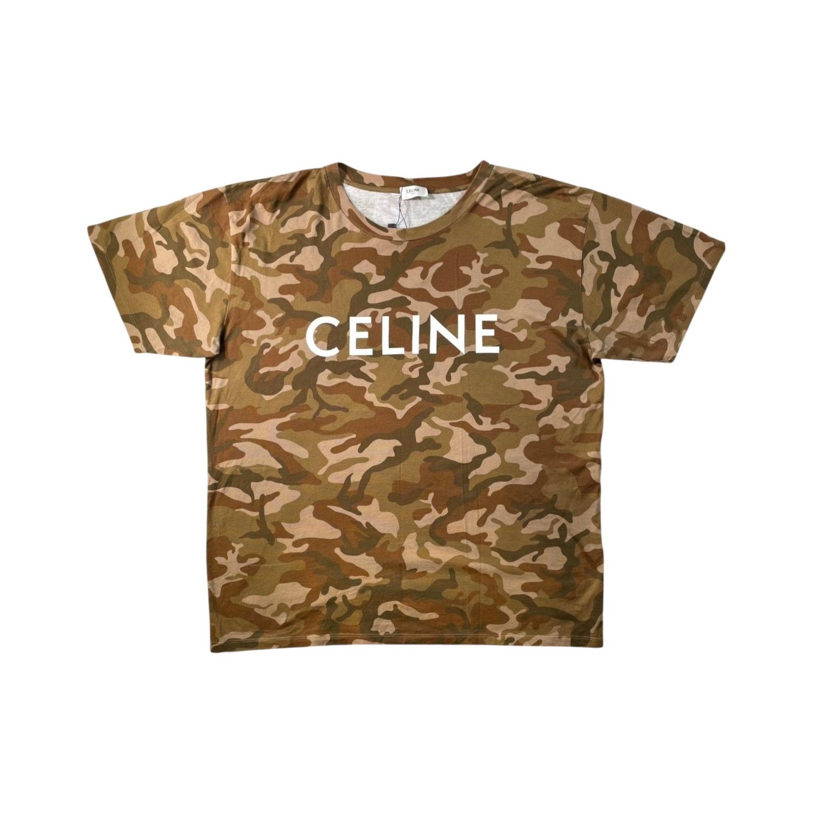 Celine Celine Desert Camo Core Logo Multicolor & White Tee Size US L / EU 52-54 / 3 - 1 Thumbnail