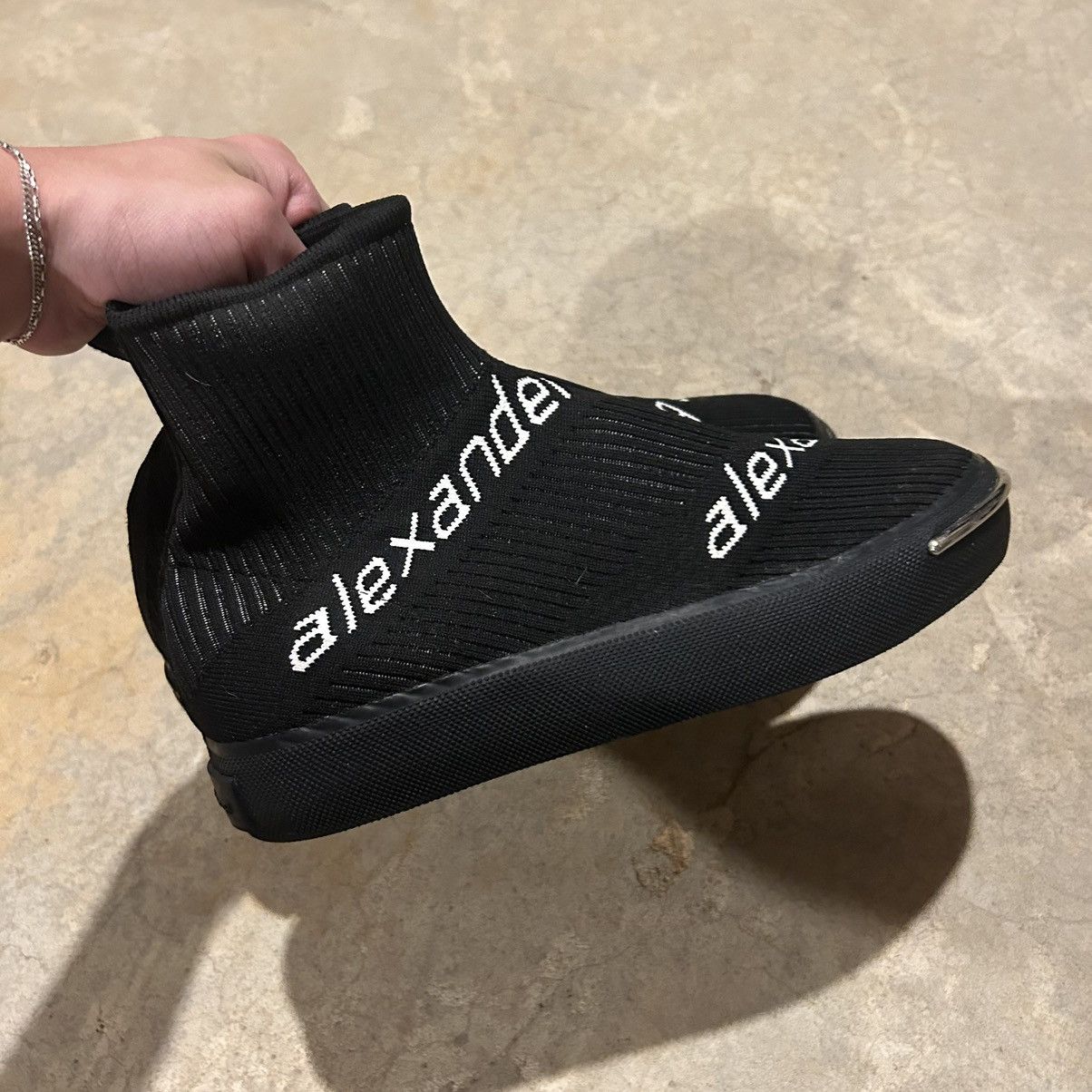 Alexander Wang × Designer Alexander Wang Pia Logo Knit Sock Sneaker EU 38.5 Size US 5.5 / EU 38 - 7 Thumbnail