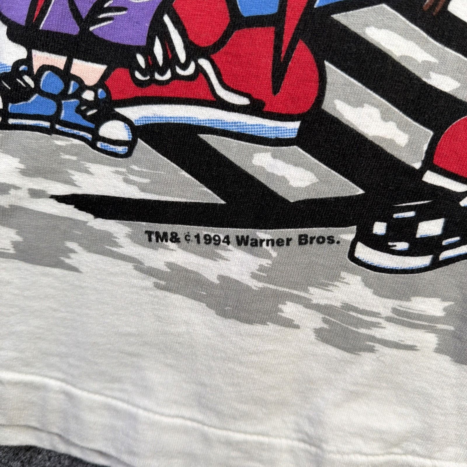 Warner Bros Vintage Looney Tunes Shirt Mens XL White 90s USA AOP Hip Hop Size US XL / EU 56 / 4 - 5 Thumbnail
