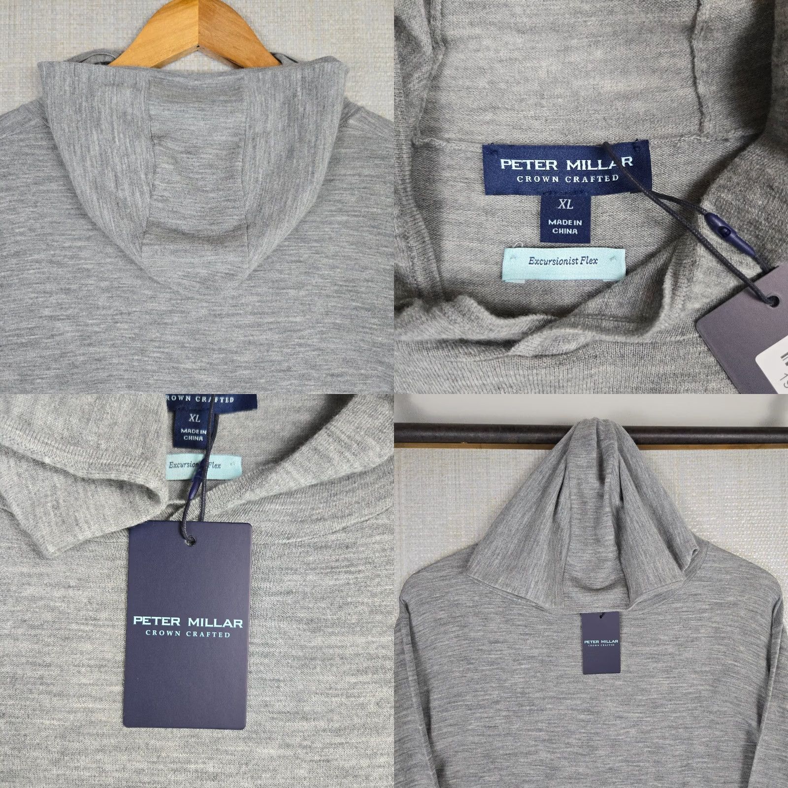 Peter Millar Peter Millar Excursionist Merino Wool Hooded Sweater XL Mens Gray Size US XL / EU 56 / 4 - 8 Thumbnail