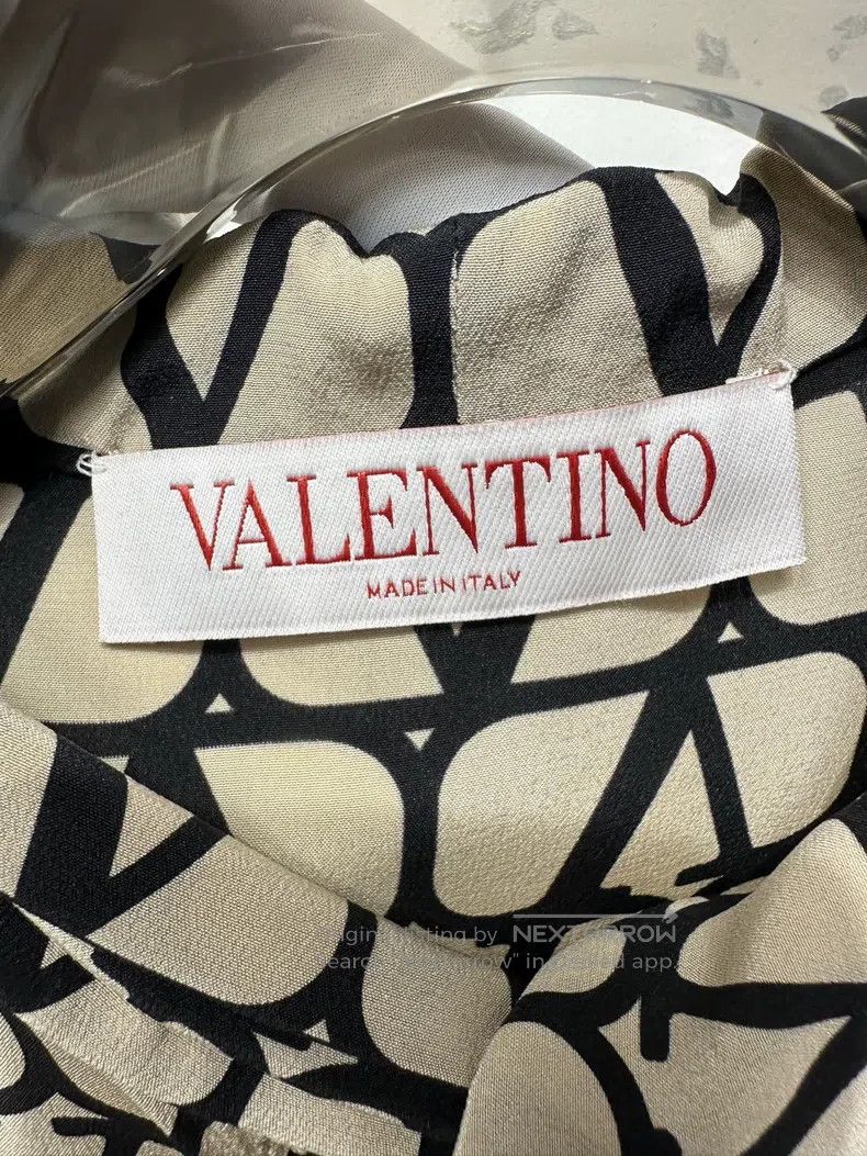 Valentino Valentino Full V logo mulberry silk streamer shirt Size XS / US 0-2 / IT 36-38 - 3 Thumbnail