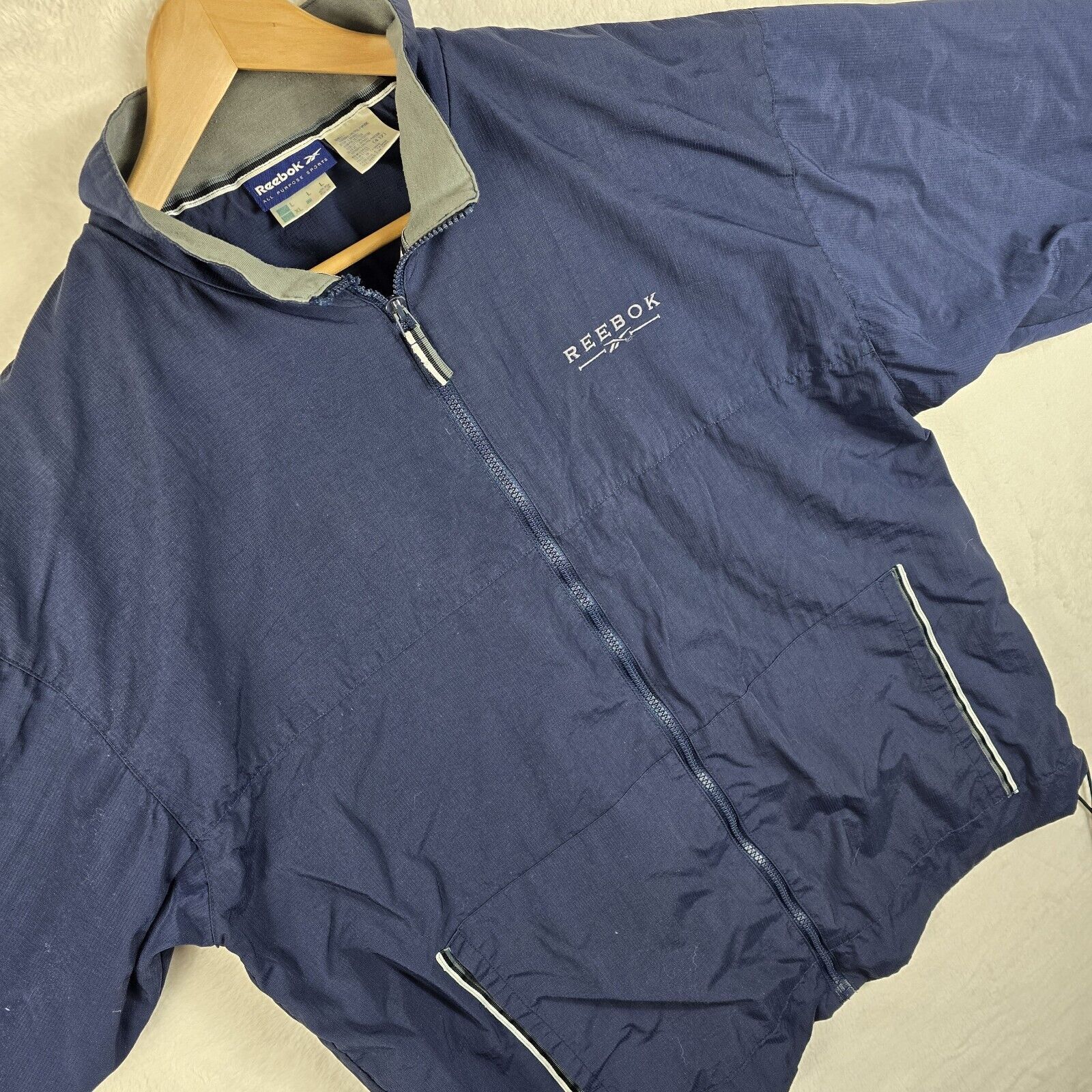 Reebok Vintage Reebok Windbreaker Jacket Full Zip Mens Large Size US L / EU 52-54 / 3 - 11 Thumbnail